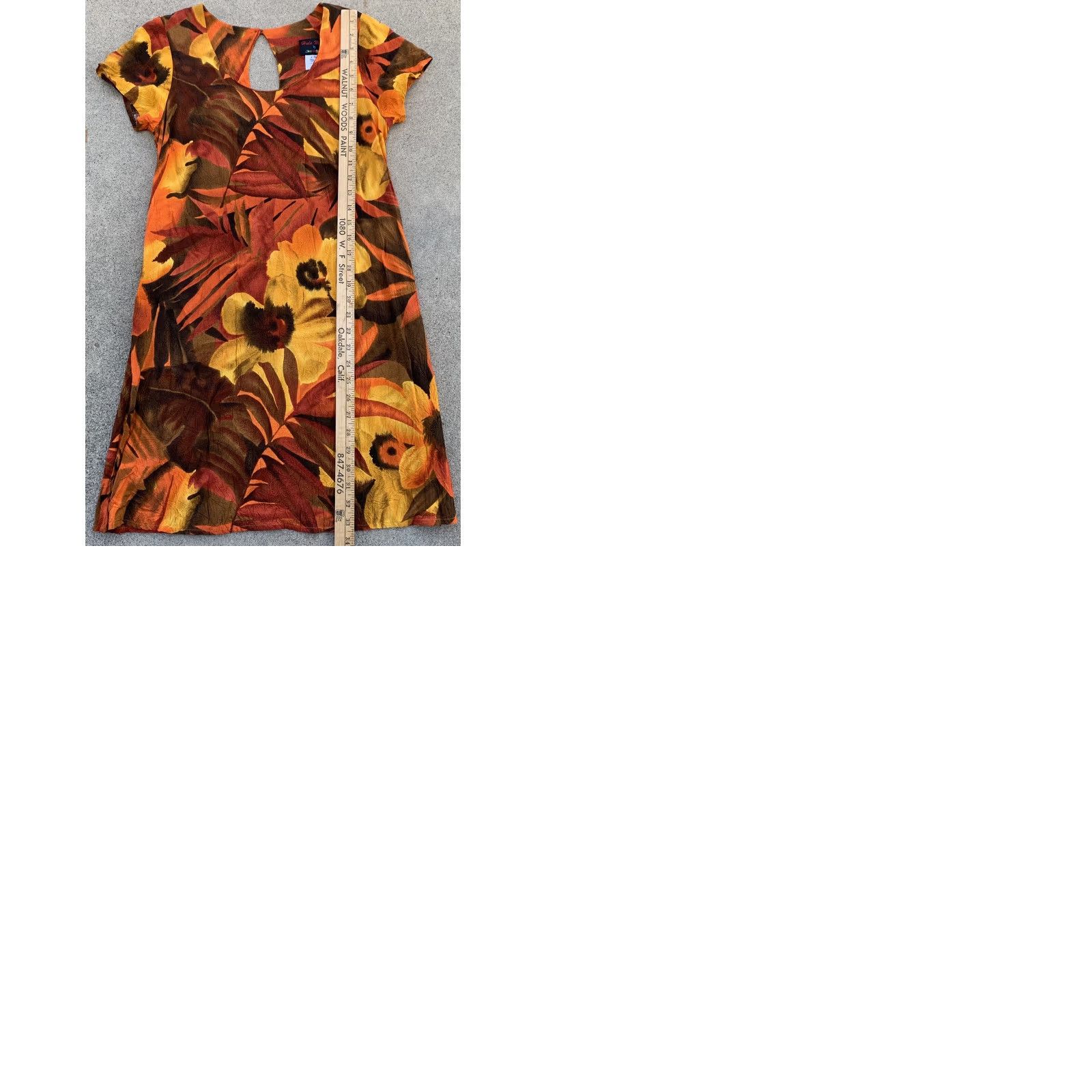 Jams World VINTAGE Jama World Hula Moon dress W398-GOLD S Gold USA HAWAII Womens Small 100% rayon Pullover Size S / US 4 / IT 40 - 9 Thumbnail