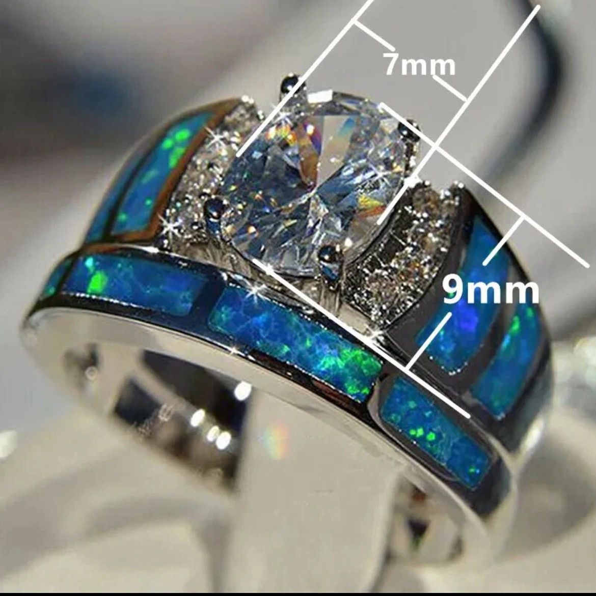 Other 2pcs/set 925 Silver Ring Women Cubic Zircon Jewelry Rimg Size ONE SIZE - 3 Thumbnail