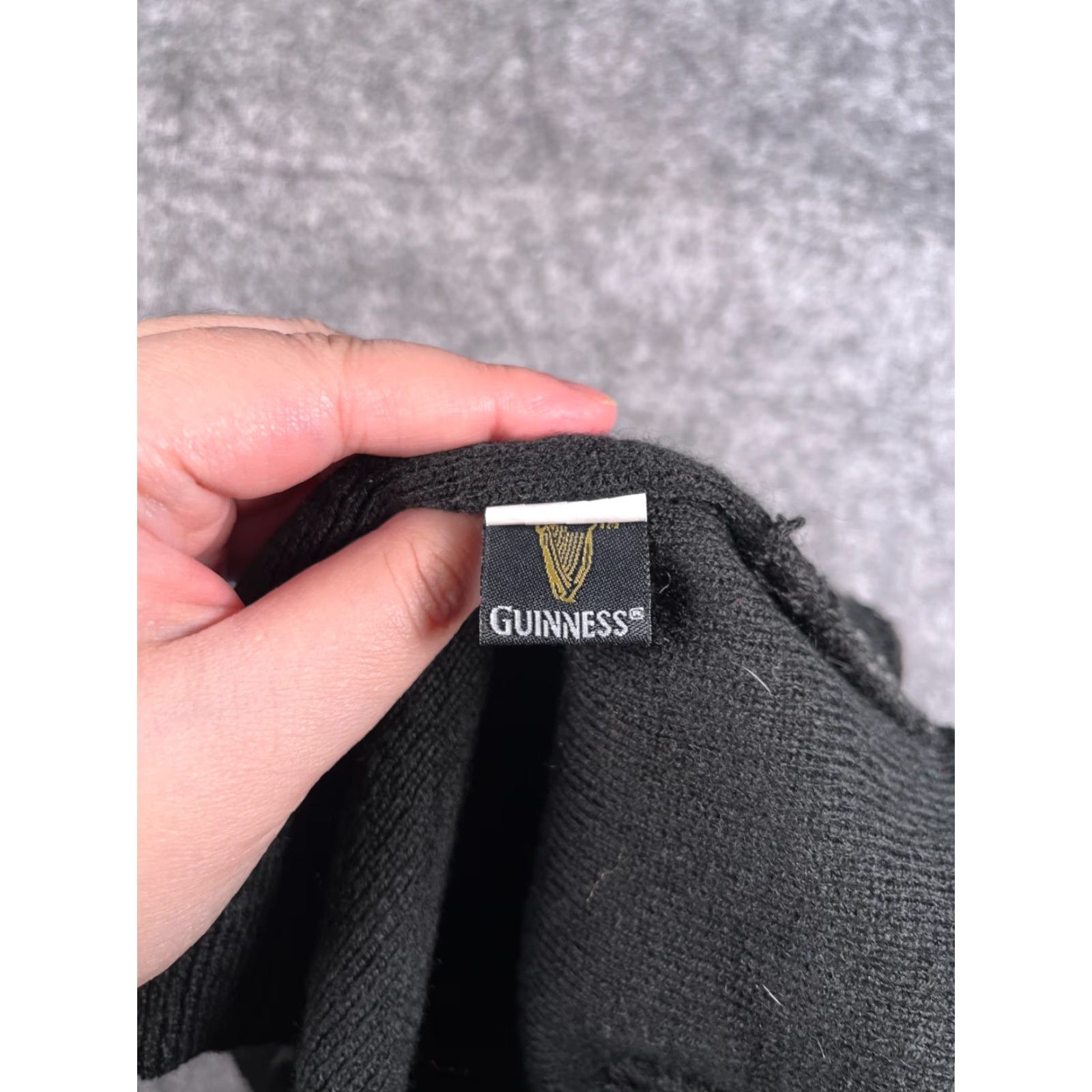 Vintage Guinness Beanie Hat Adult One Size Gray Black Knit Acrylic Beer Ireland Vintage No Size ONE SIZE - 7 Thumbnail