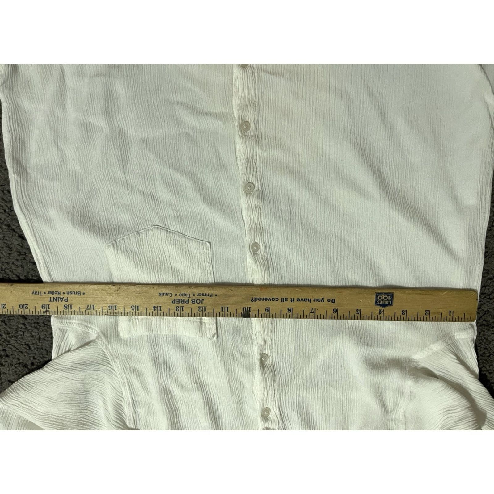 H&M VINTAGE? No. H&M Shirt Button-Up White Long Sleeve 10 Viscose Solid Womens Adult Size 10 White 90s Classic Button-Up Womens Size L / US 10 / IT 46 - 4 Thumbnail