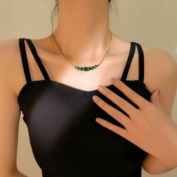 Other 316L Stainless Steel Embedded Zircon Snake Necklace Size ONE SIZE - 2 Thumbnail