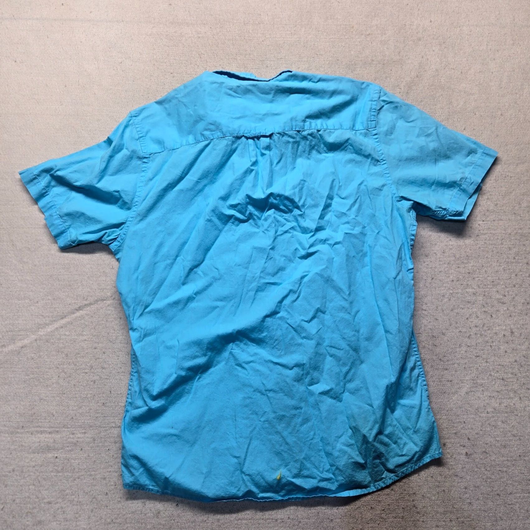 Vintage Saddlebred Shirt Button-Up Solid Blue 100% Cotton Adult Men’s Size M Medium Short Sleeve Collared Button Front Easy Care Size US M / EU 48-50 / 2 - 7 Thumbnail