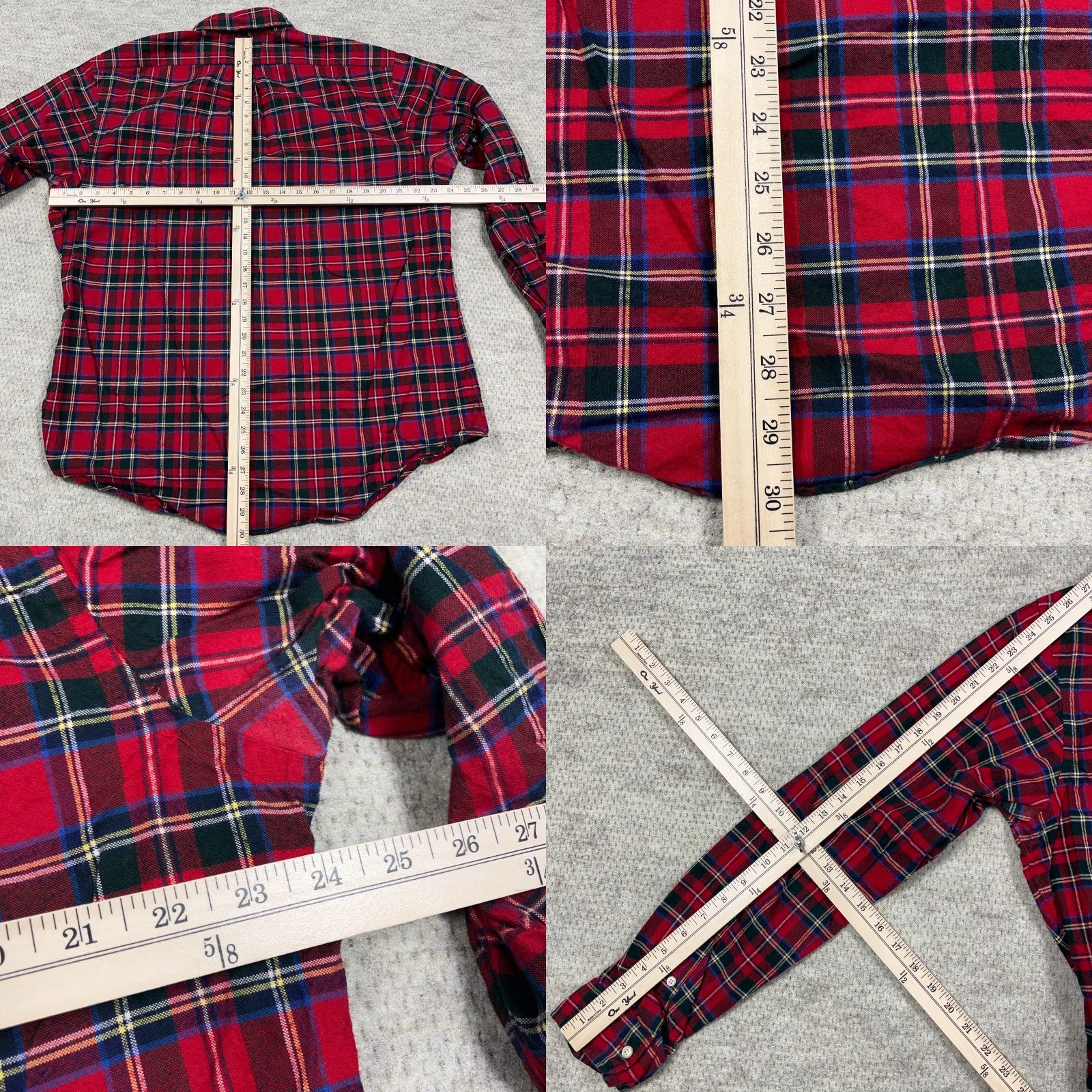 Ralph Lauren Ralph Lauren Button-Up Shirt Men XL Plaid Red Green Oxford Cloth Custom Fit Shirt Size US XL / EU 56 / 4 - 8 Thumbnail