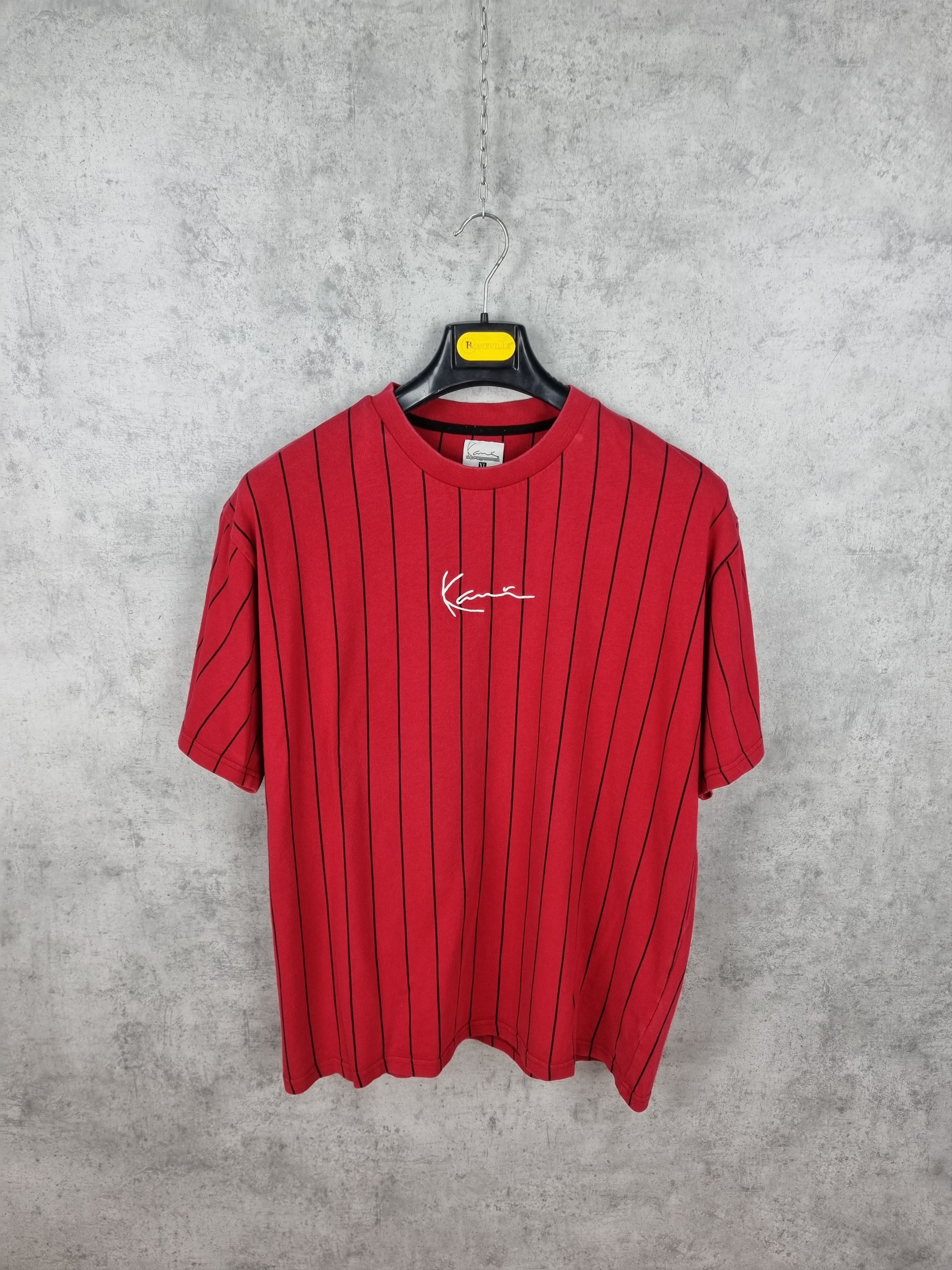 Karl Kani Karl Kani Central Embroidered Logo Pinstriped Teeshirt Size US XL / EU 56 / 4 - 6 Thumbnail