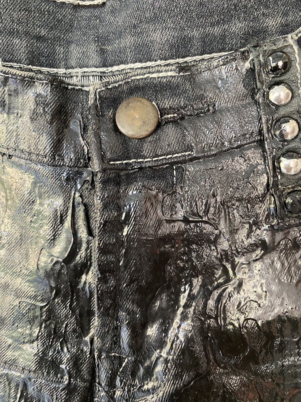 Japanese Brand Vtg H.Anarcy H.Naoto hagi cross paints wax flare pants Size US 31 - 18 Thumbnail