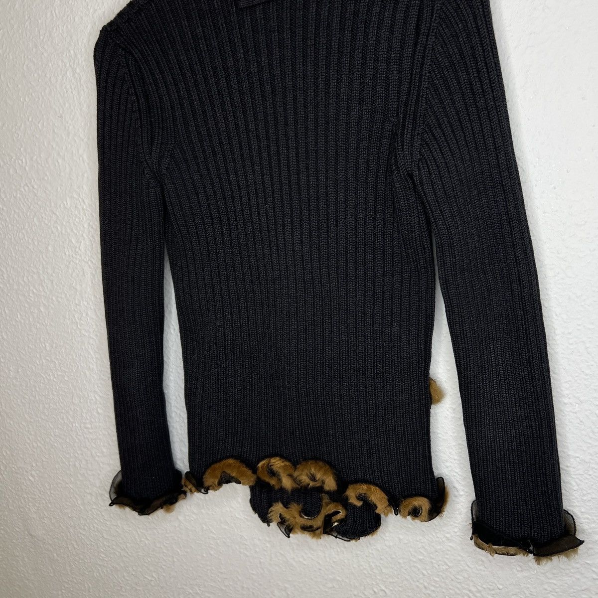 Jean Paul Gaultier Jean Paul Gaultier JPG Rabbit Fur Cardigan Knitwear Black Size M / US 6-8 / IT 42-44 - 9 Thumbnail