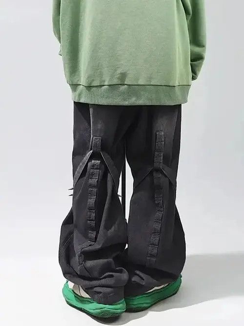 Japanese Brand Vintage Hip Hop Denim Trousers Male Oversize Flare Pants Size US 32 / EU 48 - 2 Thumbnail