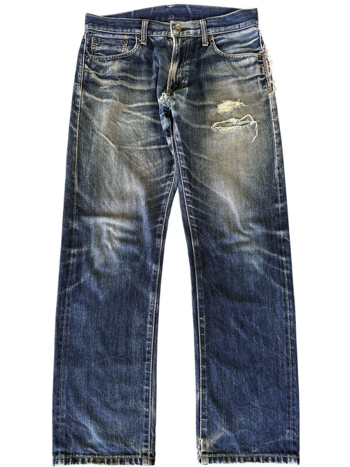 Japanese Brand Distress Uniqlo Selvedge 32x37 . Size US 32 / EU 48 - 1 Thumbnail