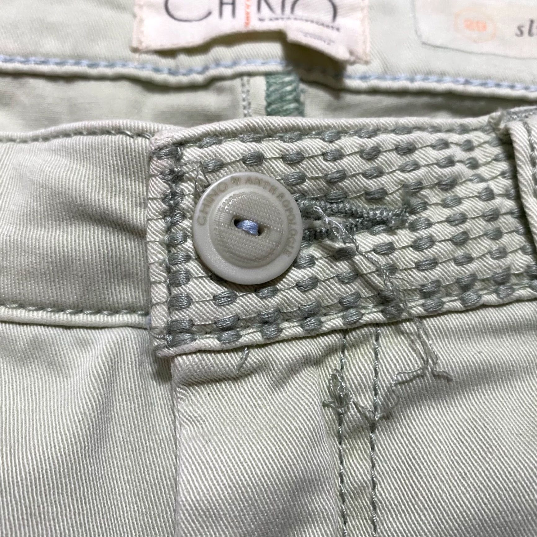 Anthropologie Anthropologie Pants sz 29 Beige Solid Straight Leg Chino Slim Mid Rise Womens Size 29" - 6 Thumbnail