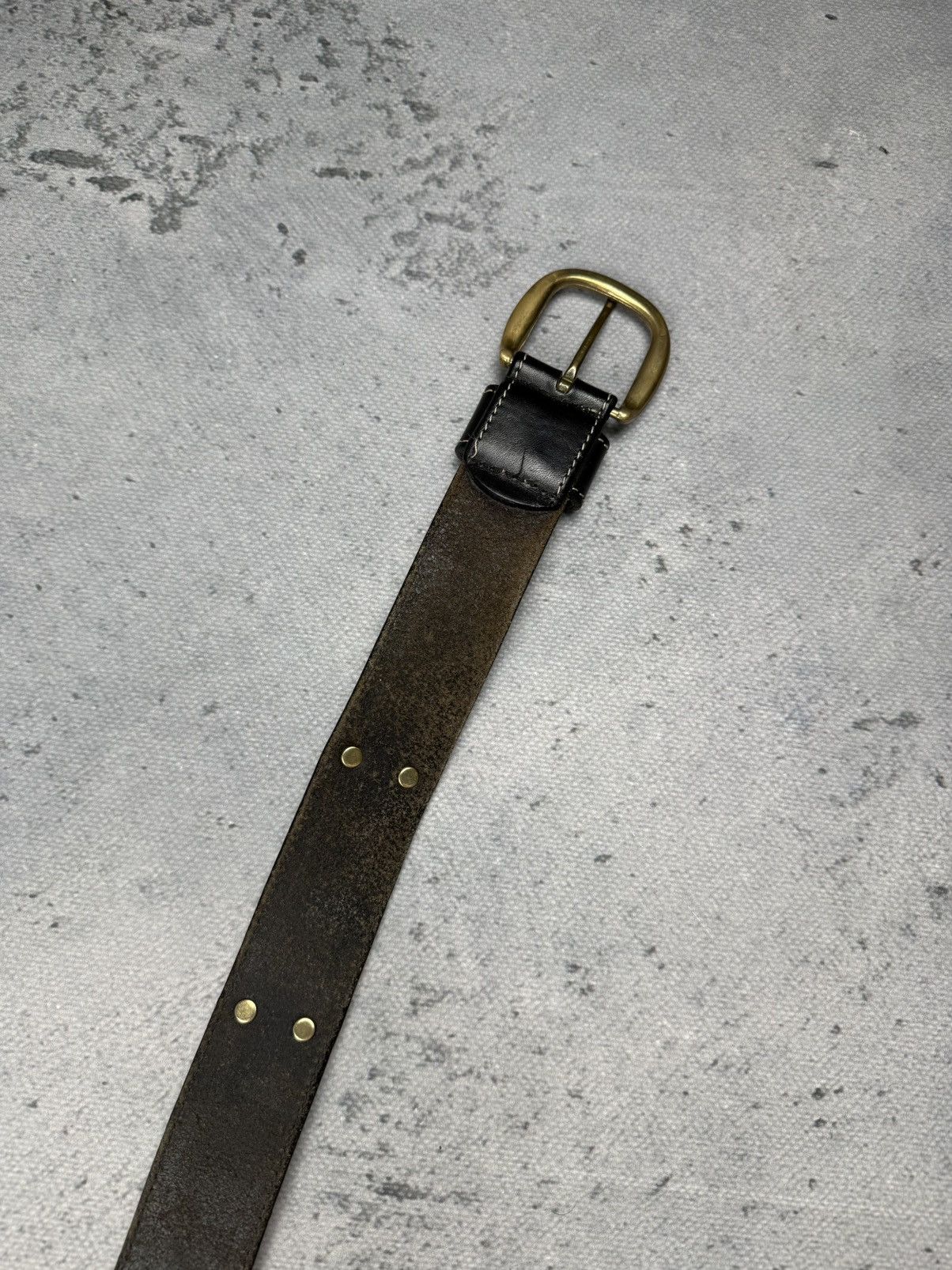 Vintage Vintage Italian Leather Belt Brass Hardware Statement Piece Size ONE SIZE - 12 Thumbnail