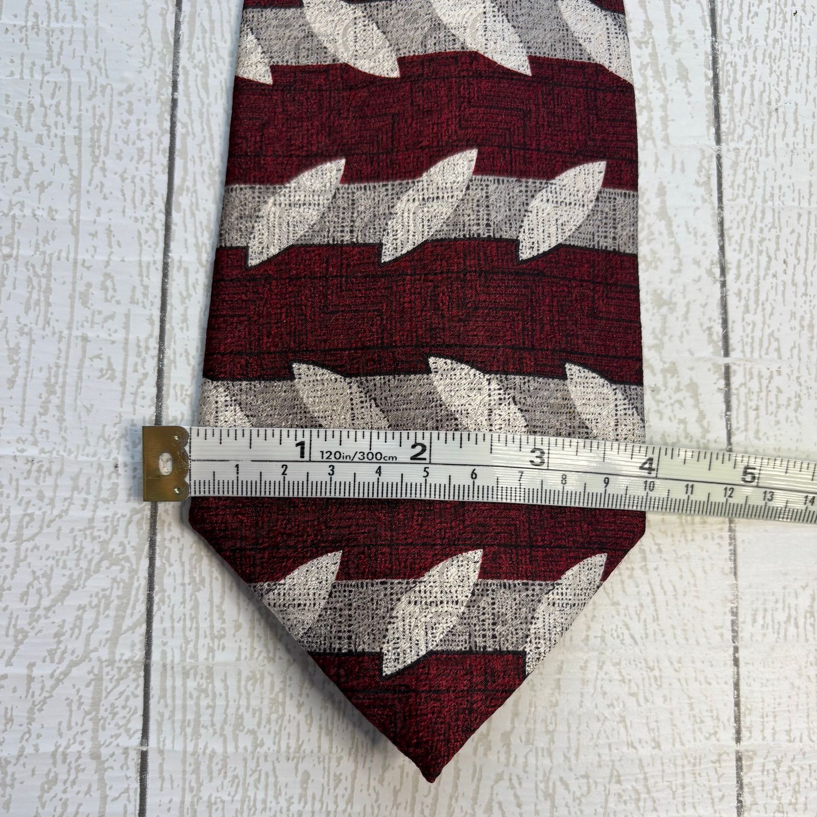 Stafford Stafford Executive Burgundy Silk Tie Silver Design Size ONE SIZE - 5 Thumbnail