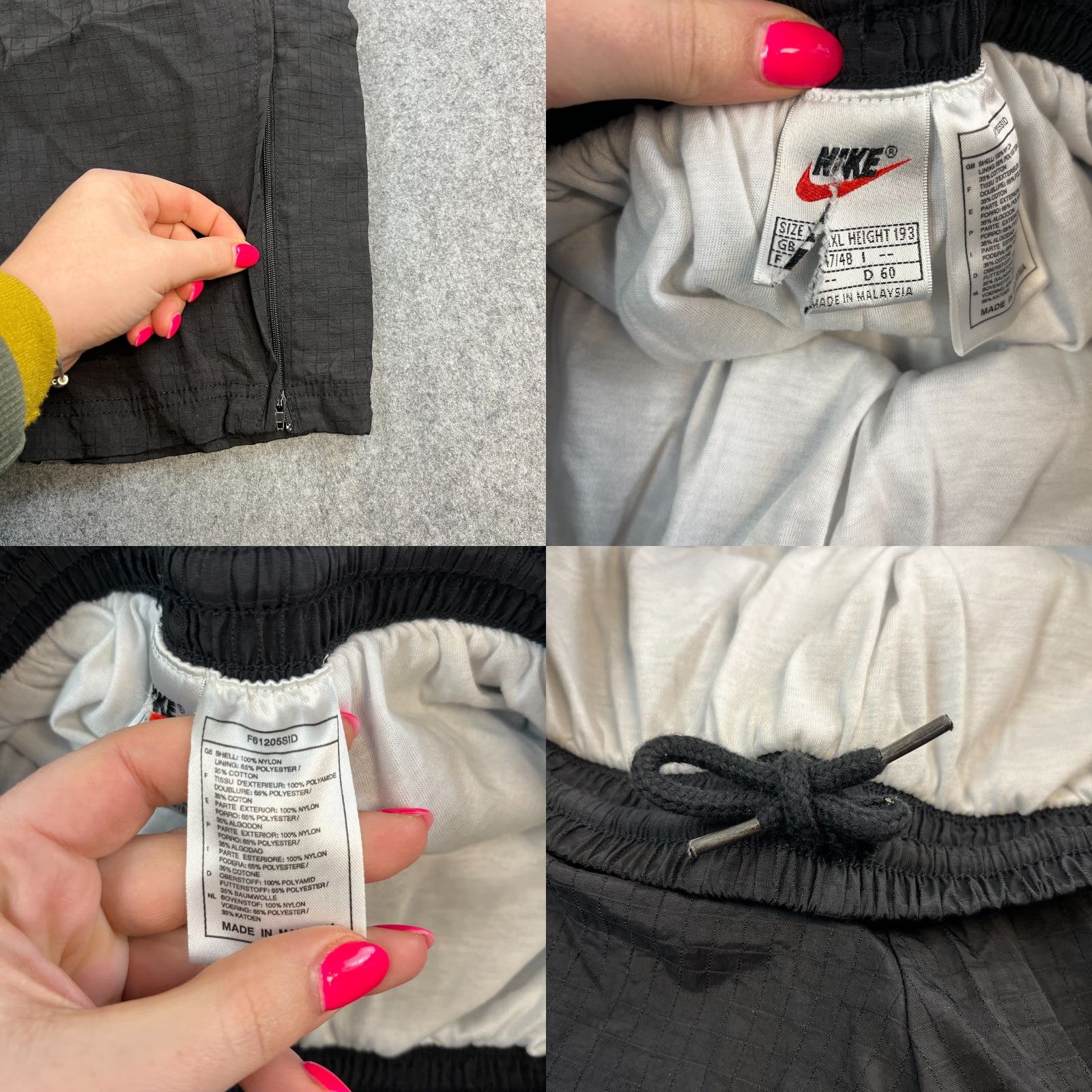 Nike Nike Mens Track Pants Sweat Joggers XXL Black Nylon Vintage 90s Baggy Tapered Track Pants Mens XXL Black 90s Vintage Nike Joggers Size US 39 - 8 Thumbnail