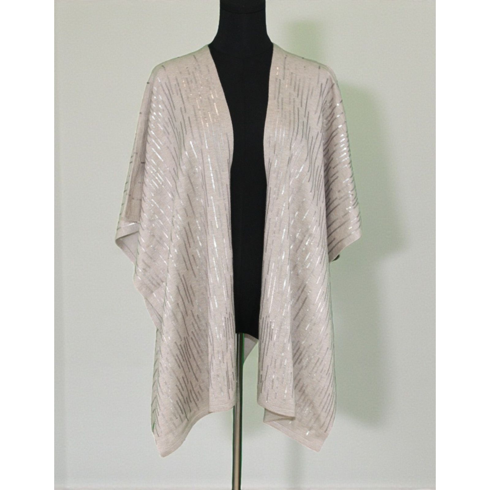 Chicos New CHICO'S Cashmere Blend Sequin Ruana Wrap NWT S/M $129 Size ONE SIZE - 2 Thumbnail