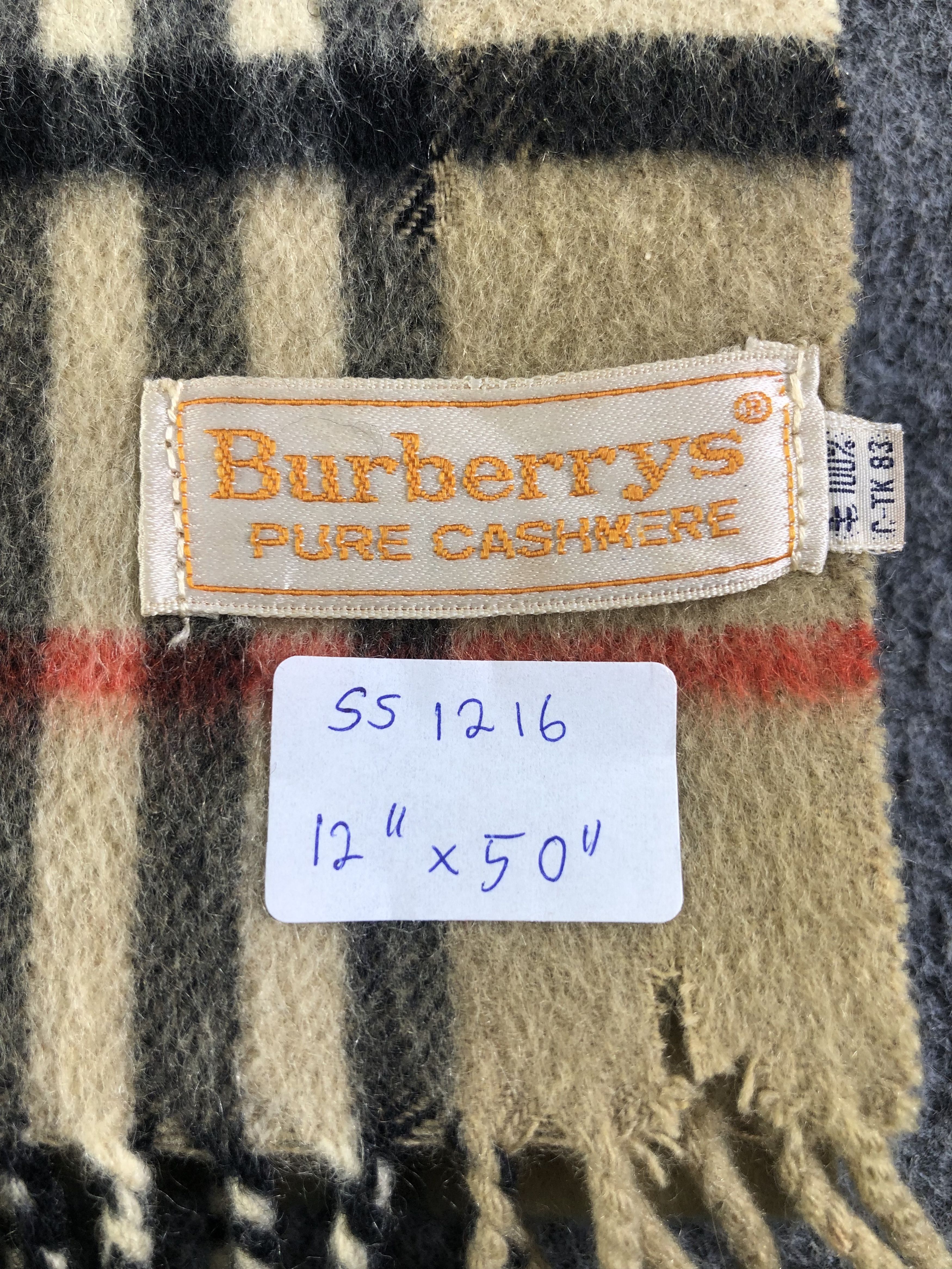 Burberry Burberrys Pure Cashmere Scarf / Muffler / Neckwear SS1216 Size ONE SIZE - 9 Thumbnail