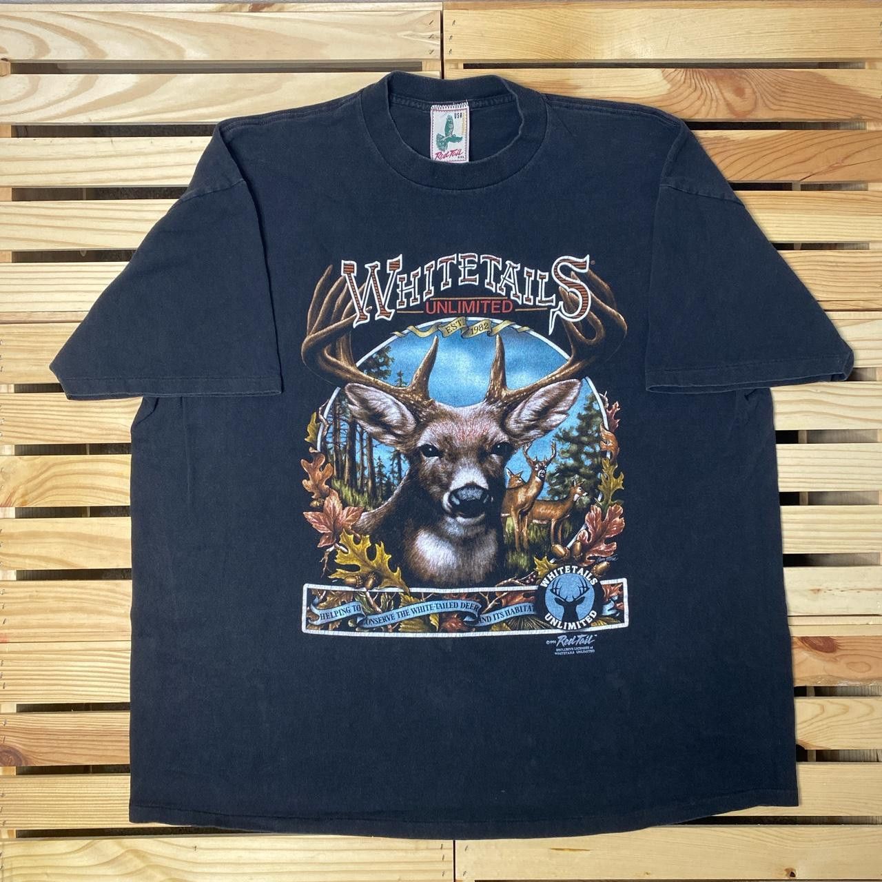 Other Vintage White Tails Unltd. Faded Black Nature Tee Size 2XL Size US XXL / EU 58 / 5 - 1 Thumbnail