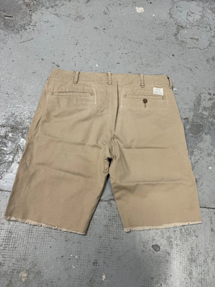 Designer × Polo Ralph Lauren × Vintage 2000s Ralph Lauren USA Distressed Flag Beige Shorts Size US 31 - 5 Thumbnail