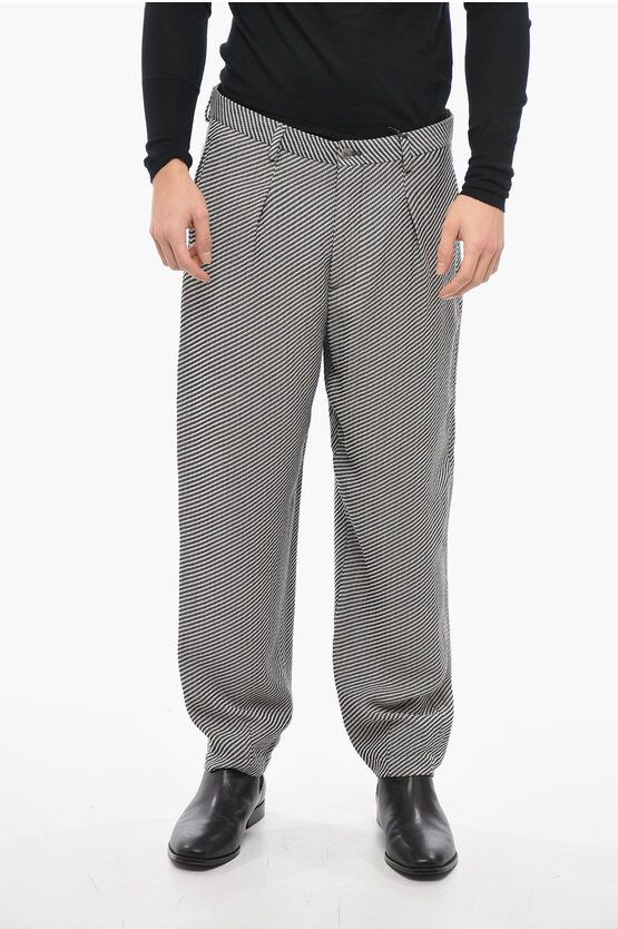 image of Armani Og1Mm0424 Tarpered Fit Pants In Black/grey, Men's (Size 36)