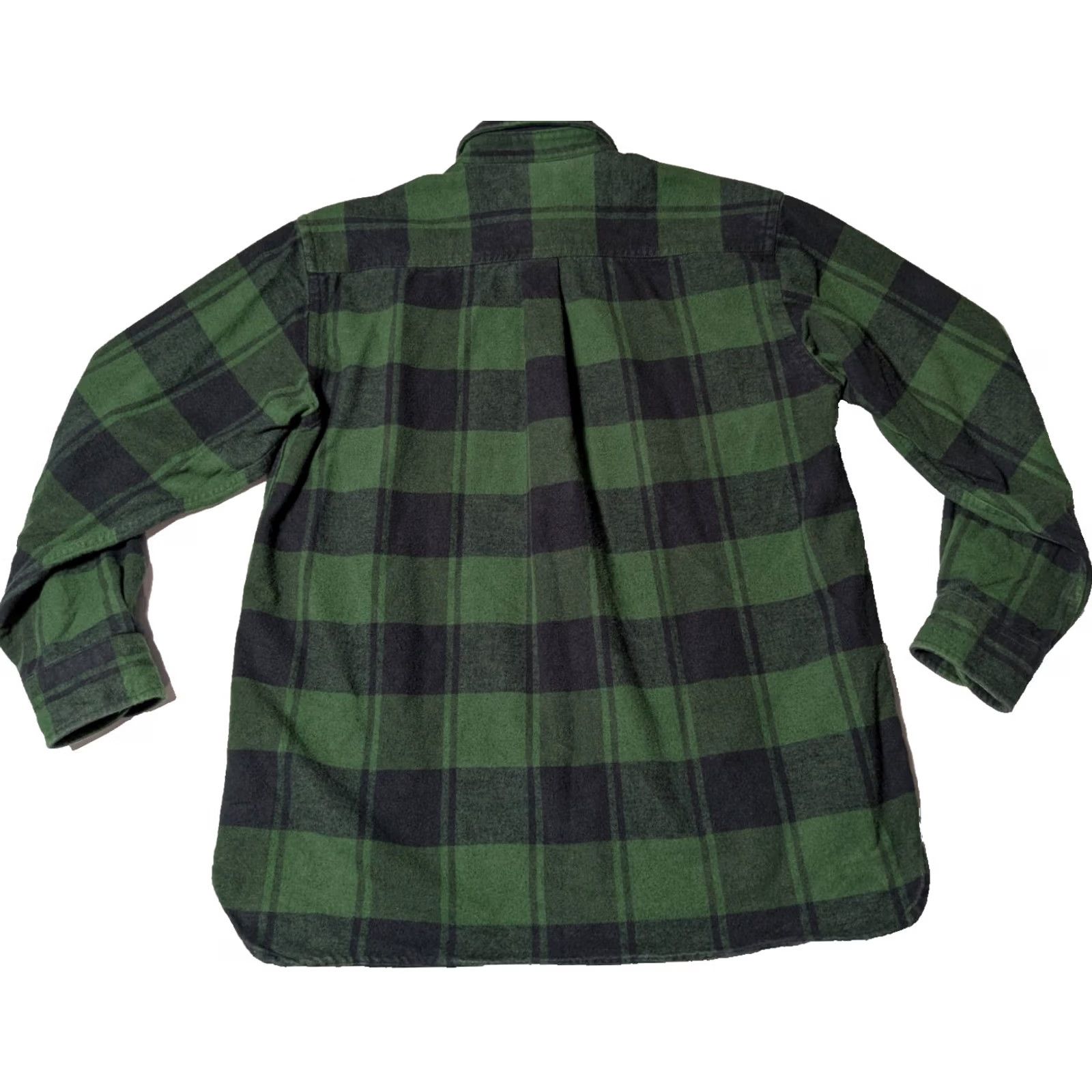 Vintage VTG Y2K L.L. Bean Men MEDIUM-REG Green Plaid Cotton HEAVYWEIGHT Flannel Shirt Size US M / EU 48-50 / 2 - 2 Thumbnail