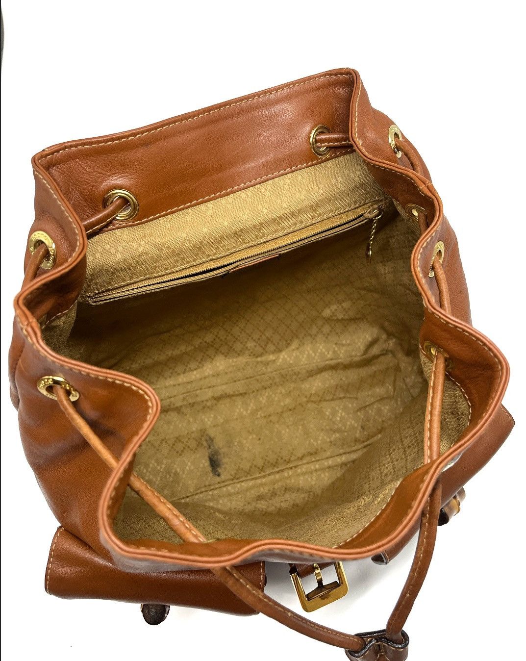 Gucci Authentic Gucci Brown Leather Bamboo Backpack Size ONE SIZE - 13 Thumbnail