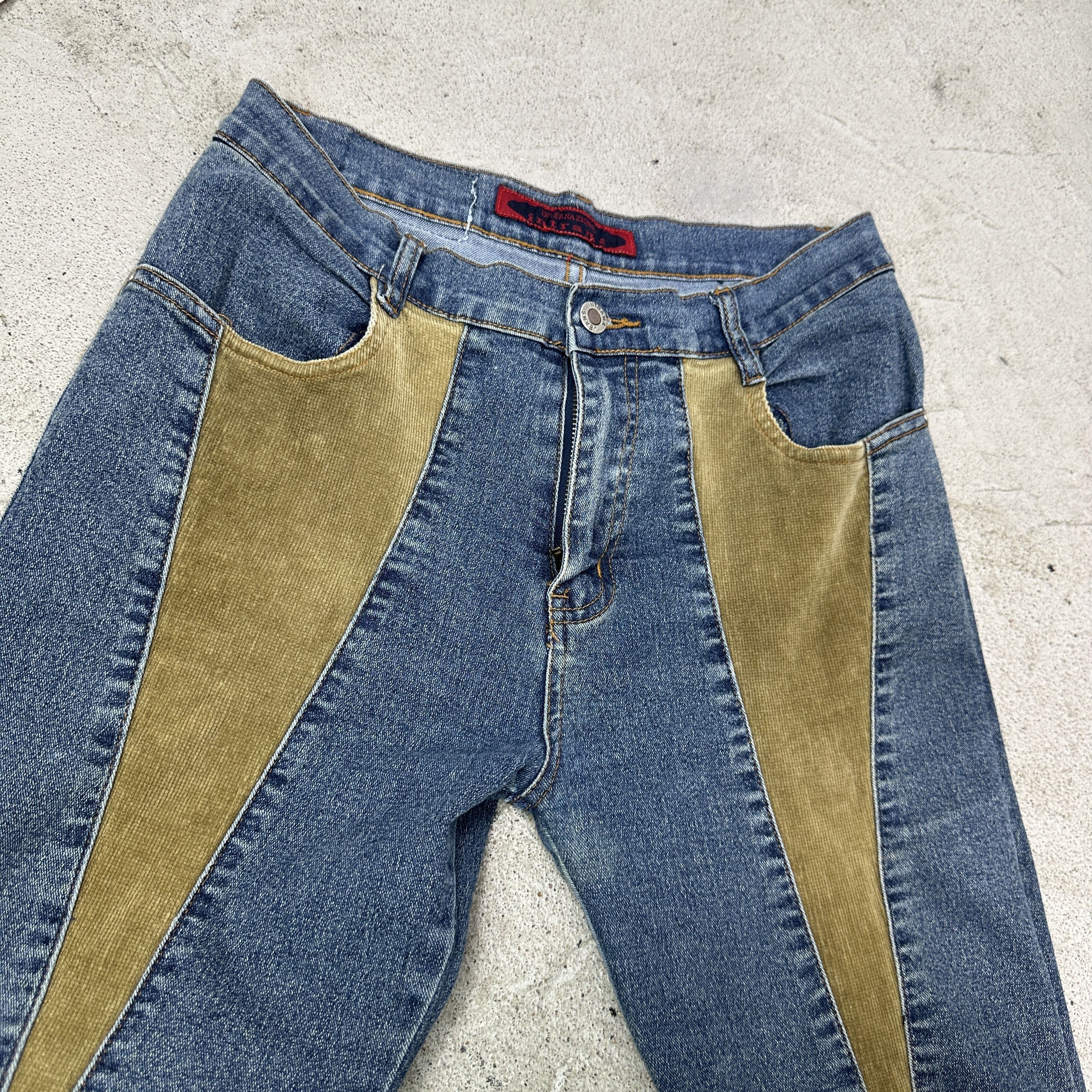 Vintage Vintage Denim Avant Garde Streetwear Flared Jeans Y2K Size 27" / US 4 / IT 40 - 6 Thumbnail