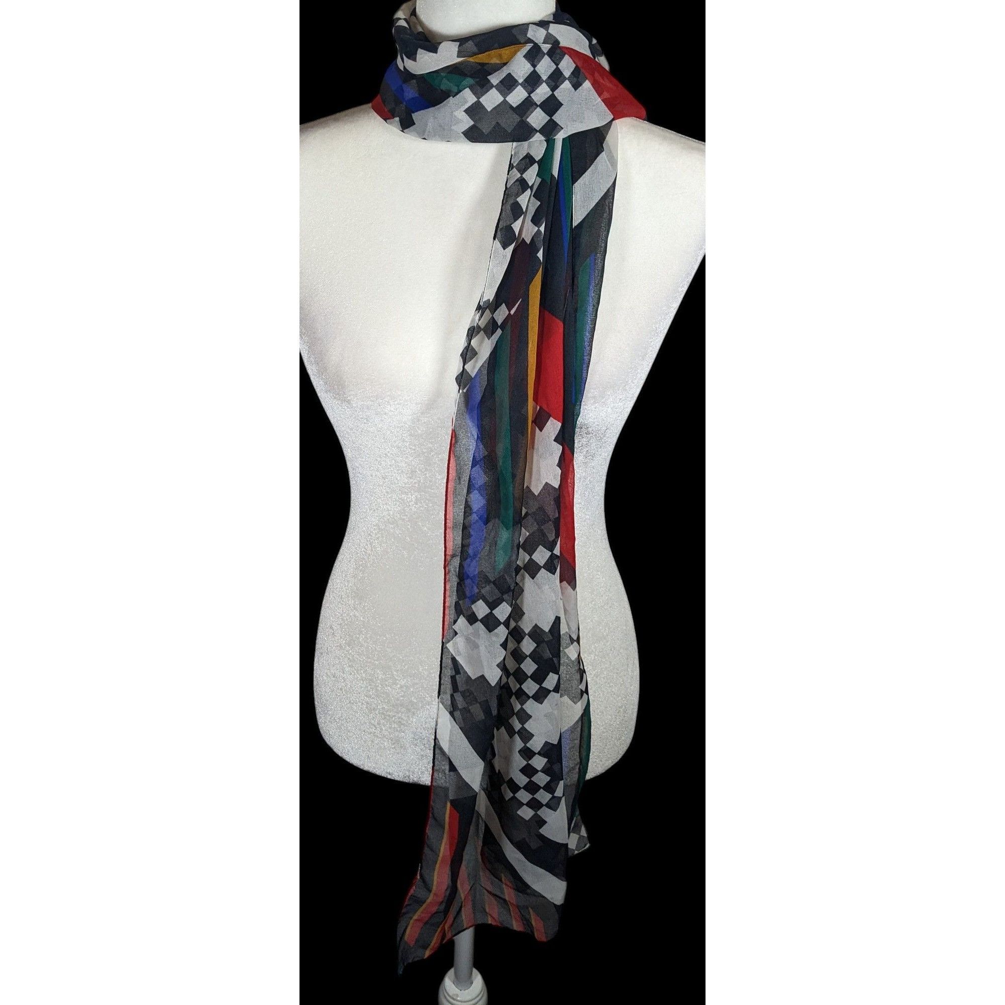 Other Vintage The Limited Rainbow Geometric Lightweight Scarf Size ONE SIZE - 3 Thumbnail