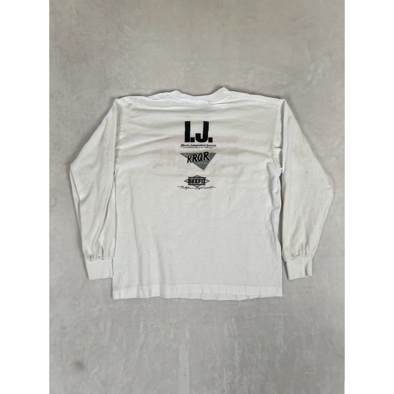 Vintage VINTAGE M & M San Francisco Marathon Shirt T-Shirt Long Sleeve Crew Neck Men M USA Made White Cotton 90s City Sports USA Size US M / EU 48-50 / 2 - 7 Thumbnail