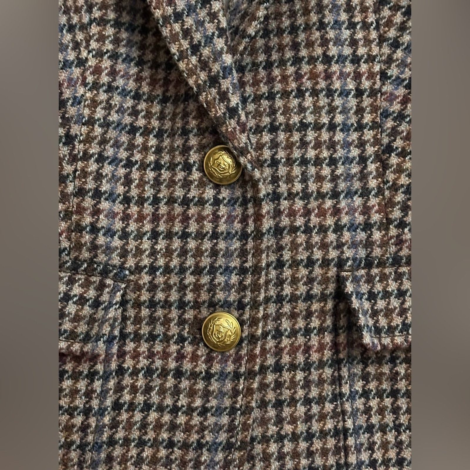 J.Crew J. Crew Rhodes Wool Brown Houndstooth Blazer Size 4 Size S / US 4 / IT 40 - 2 Thumbnail