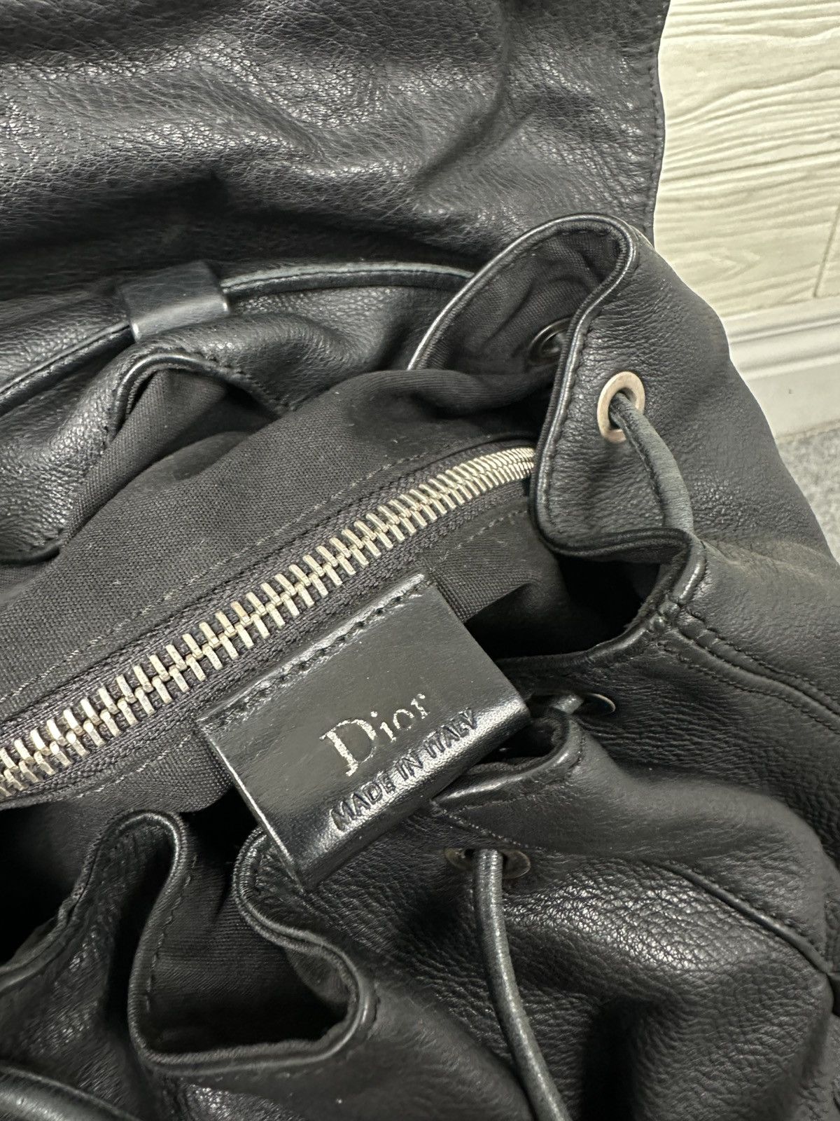 Dior × Kris Van Assche Dior Homme - Kris Van Assche - Leather Drawstring Back Pack Size ONE SIZE - 15 Thumbnail
