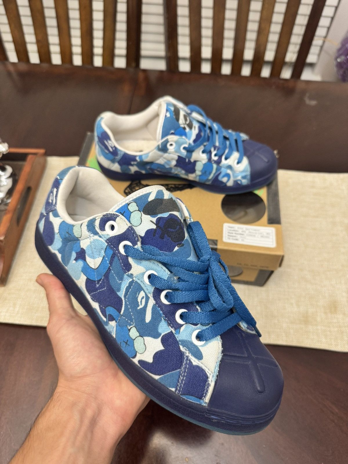 Bape × Kaws Kaws Ultra Skull Sta Sneakers Bape Sta Abc Camo Blue Size US 9.5 / EU 42-43 - 5 Thumbnail