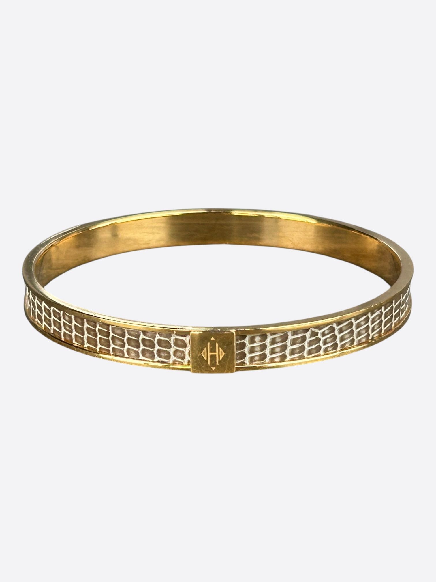 Hermes Hermes Gold & Beige Lizard Kawaii Bracelet Size ONE SIZE - 1 Thumbnail