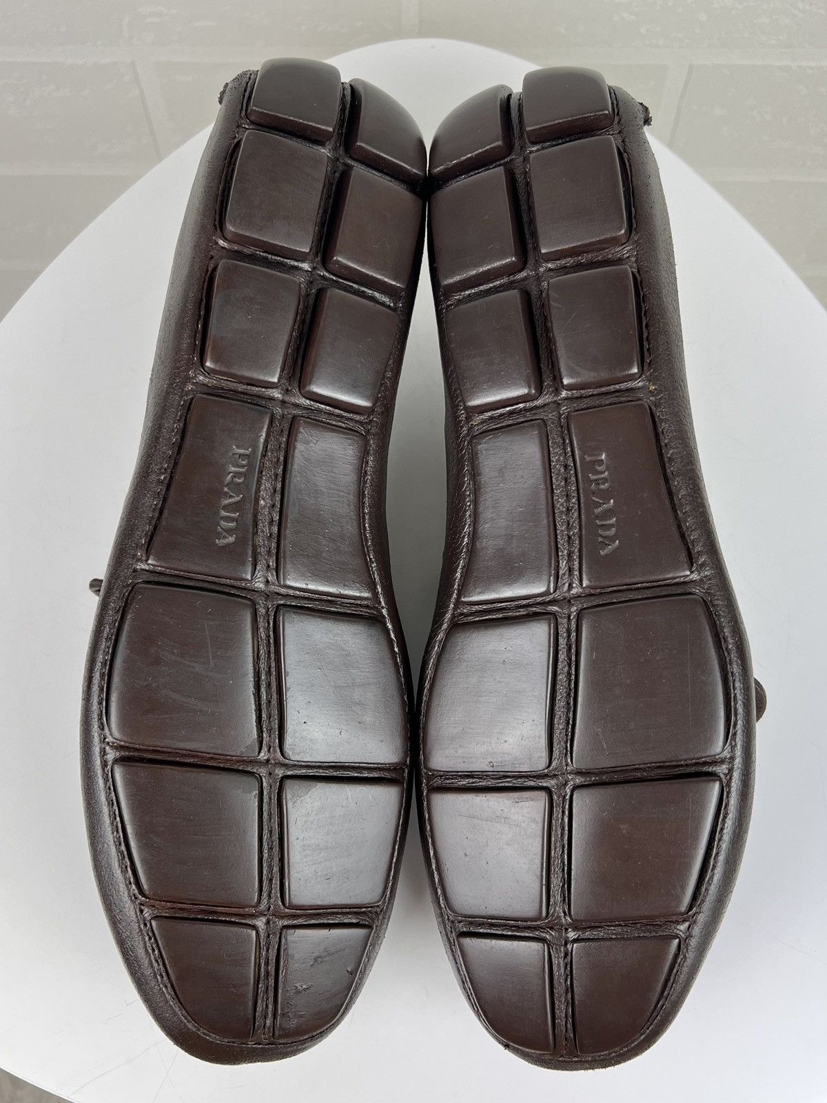 Prada PRADA MILANO Loafers Leather Drivers Mocassins Logo Brown Size US 10 / EU 43 - 12 Thumbnail