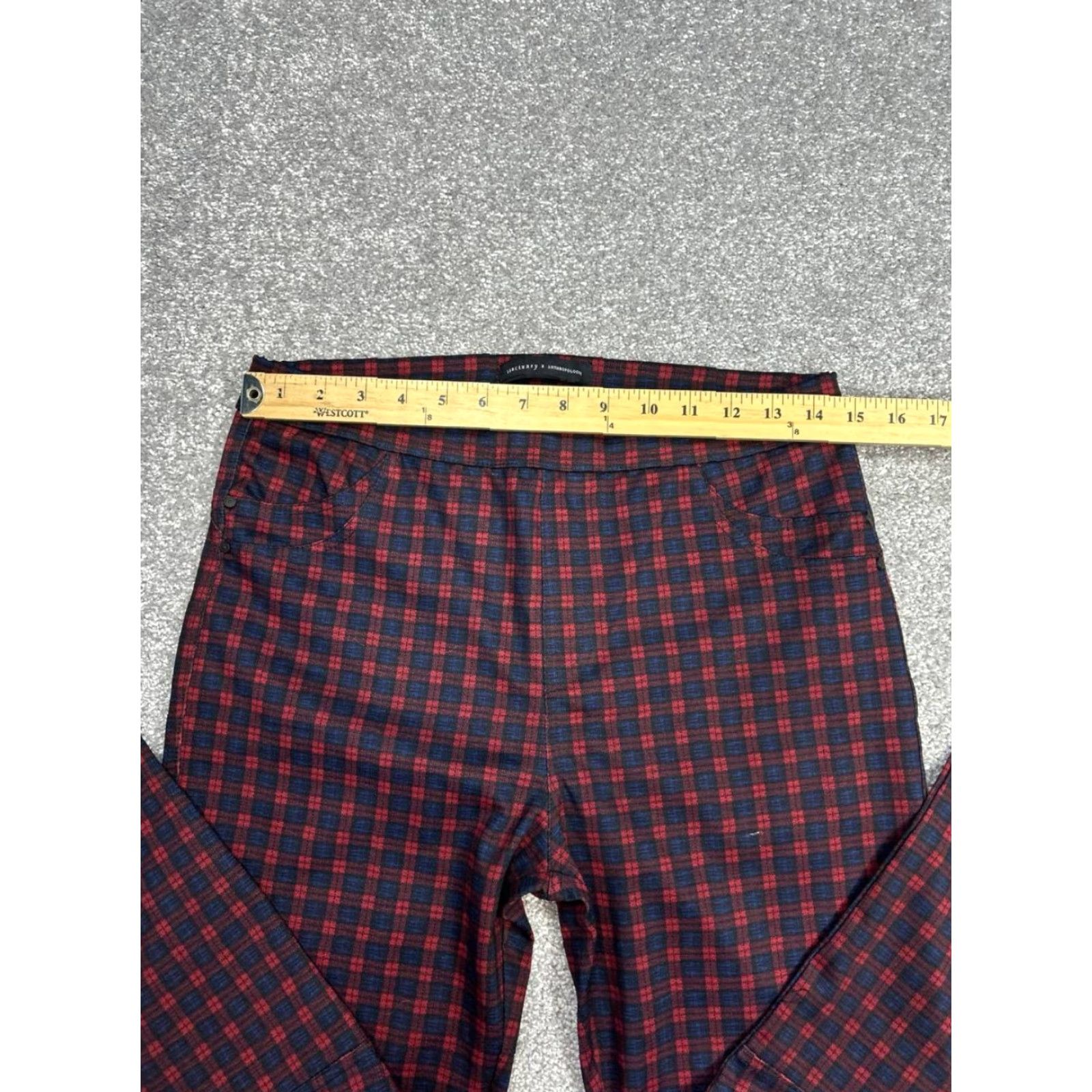 Anthropologie Anthropologie x Sanctuary Pants Women 8 Multicolor Plaid High Rise Skinny Leg Size 30" / US 8 / IT 44 - 7 Thumbnail