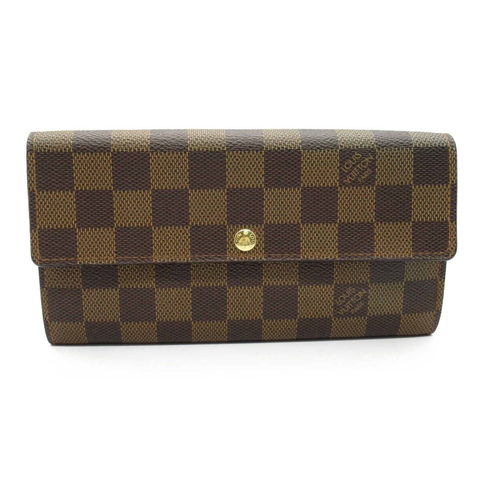 Louis Vuitton Louis Vuitton Portefeuil Sara Bi-Fold Wallet Coated Canvas Damier Brown Ebene Size ONE SIZE - 1 Thumbnail