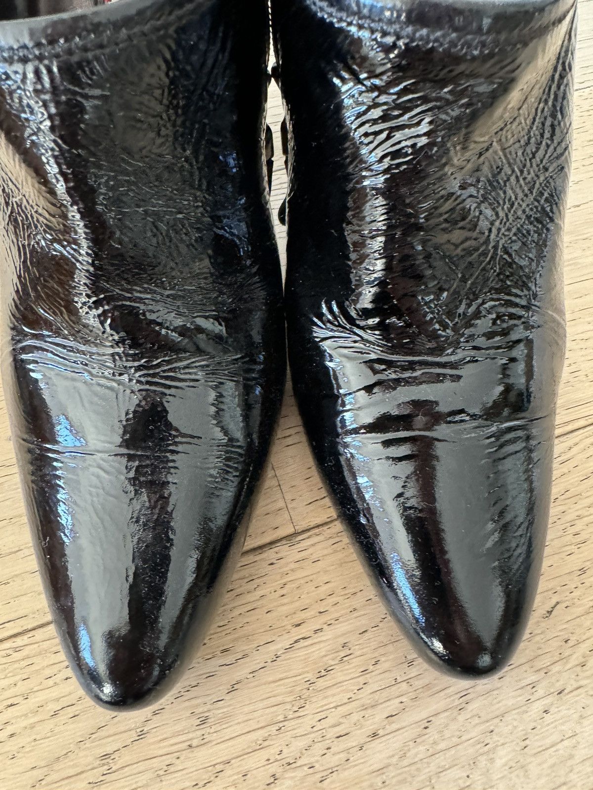 Prada Patent leather high heeled ankle boots Size US 7.5 / IT 37.5 - 8 Thumbnail