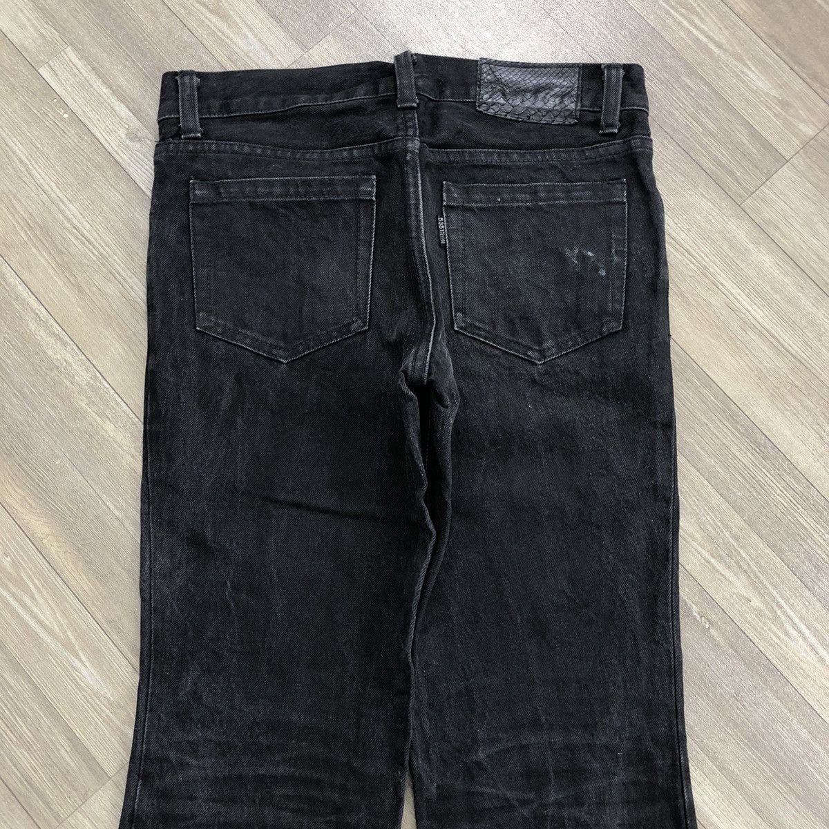 5351 POUR LES HOMMES 2000s 5351 Pour Les Hommes Black Washed Straight Wide Jeans Size US 28 / EU 44 - 18 Thumbnail