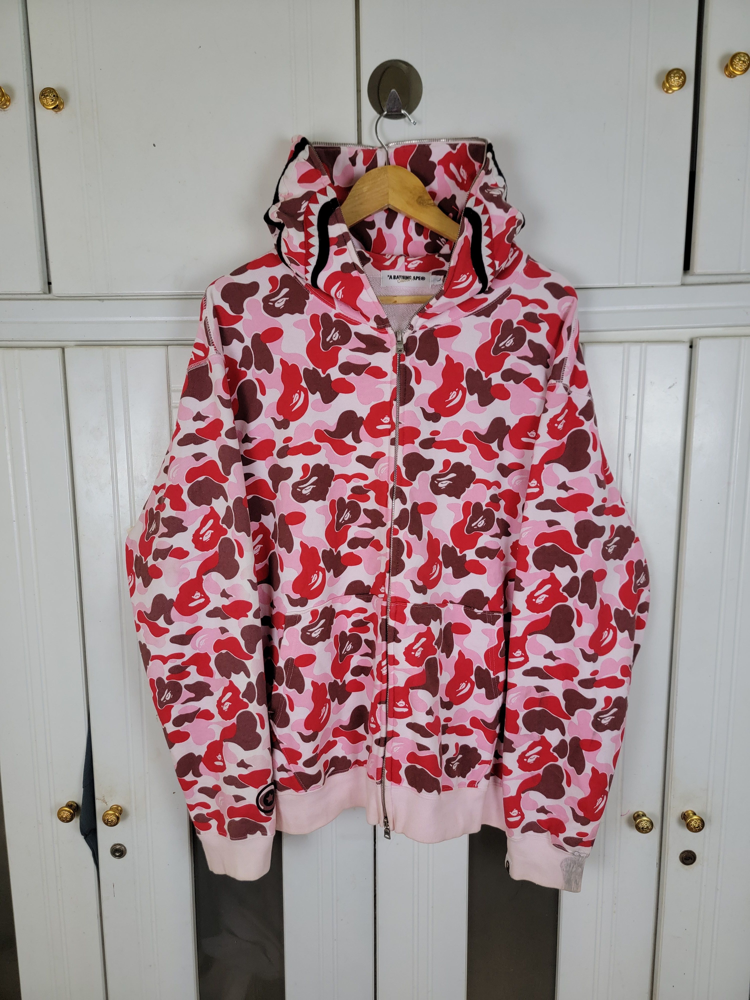 Pink Bape Shark Hoodie | Grailed