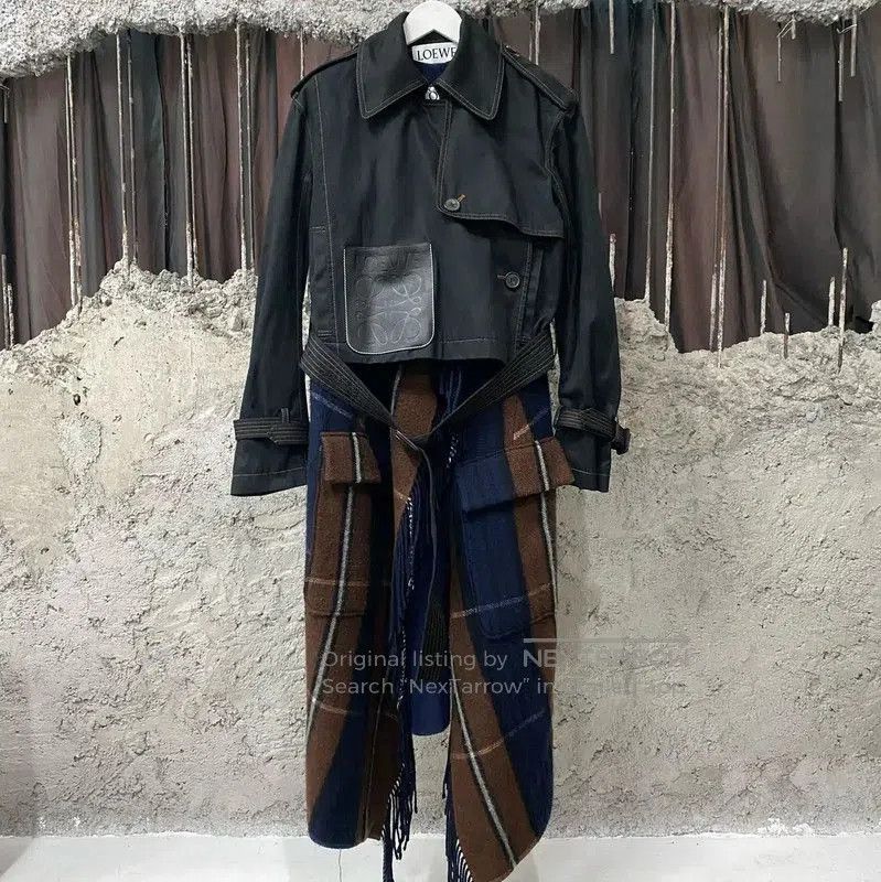 Loewe Black Long Trench Coat for Women .