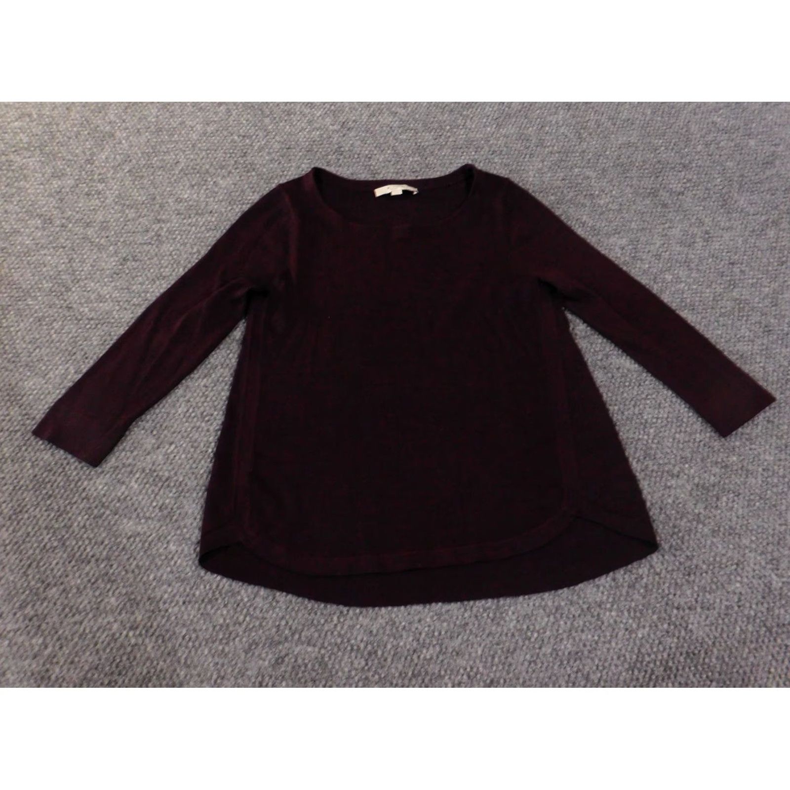 Loft LOFT Sweater Pullover Womens Small Purple Knit Wool Acrylic Crew Neck Rib Knit Long Sleeve Casual Modern Stretch Regular Size S Color Purple Womens) Size S / US 4 / IT 40 - 2 Thumbnail