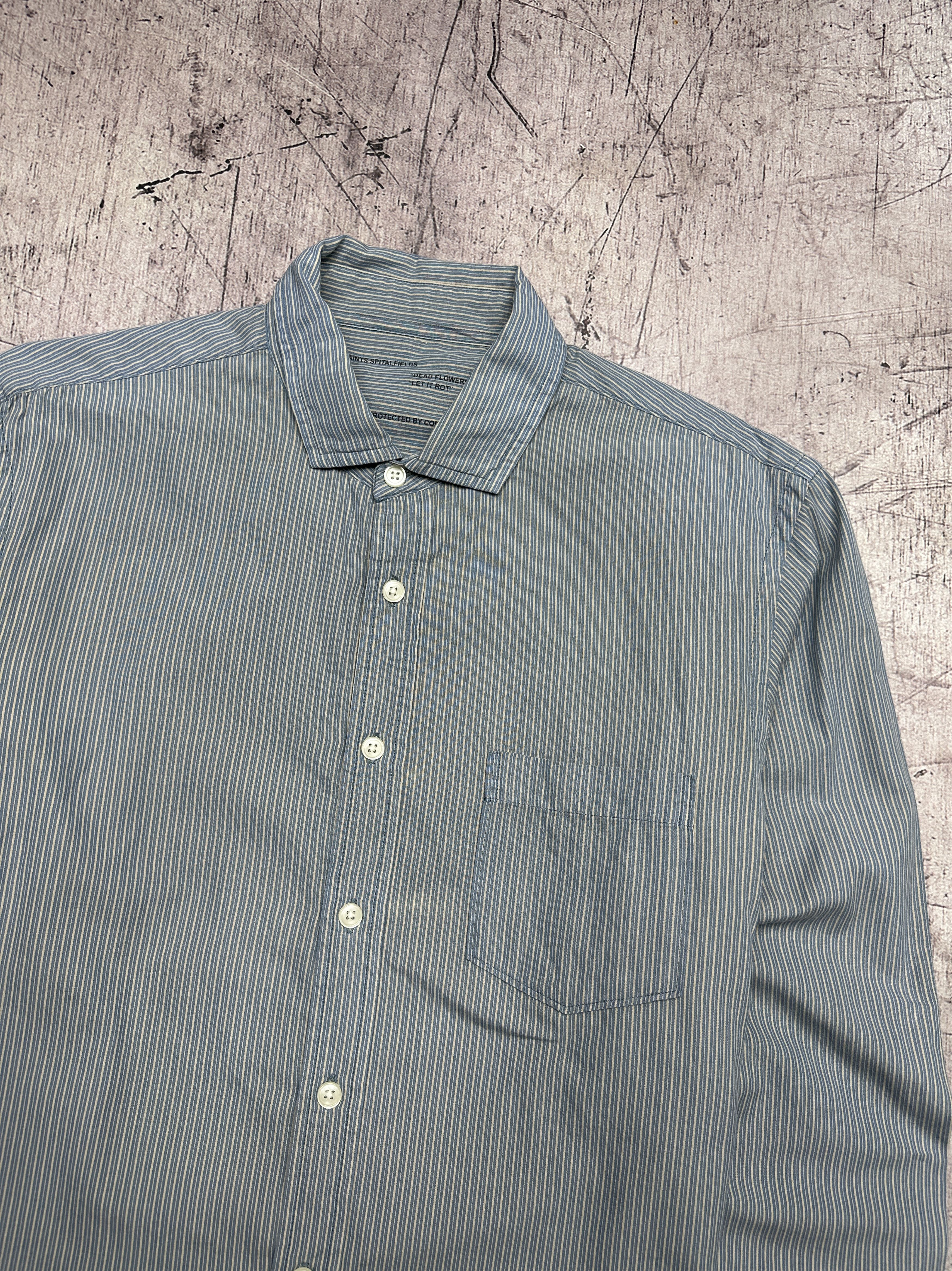 Allsaints × Vintage Allsaints Mens Jailbird Long Sleeve Striped Shirt Size US S / EU 44-46 / 1 - 2 Thumbnail