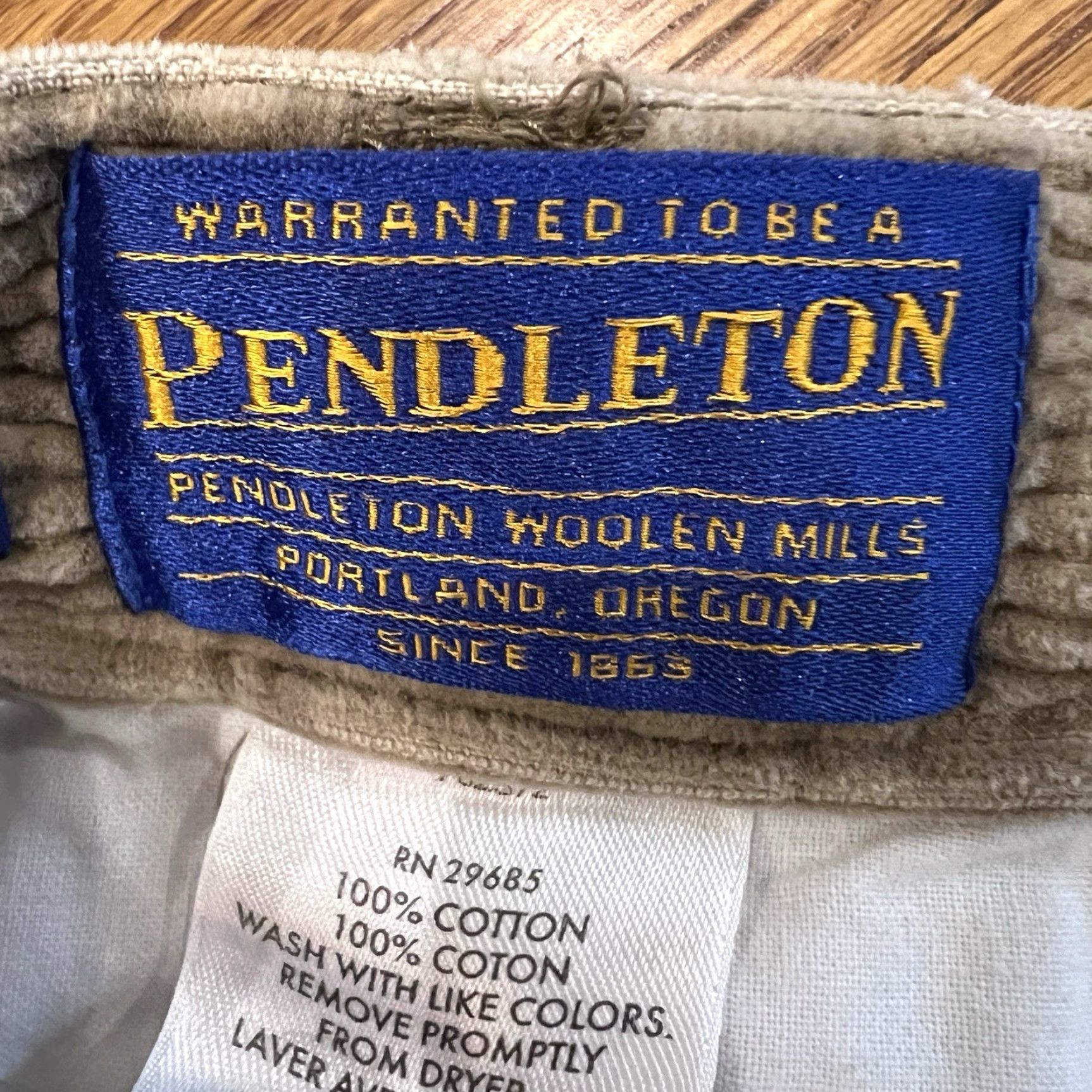 Pendleton VINTAGE Pendleton Tan Beige Corduroy Pants 38x32 Men Regular Straight 90s Retro Chin o Style Size US 38 / EU 54 - 3 Thumbnail