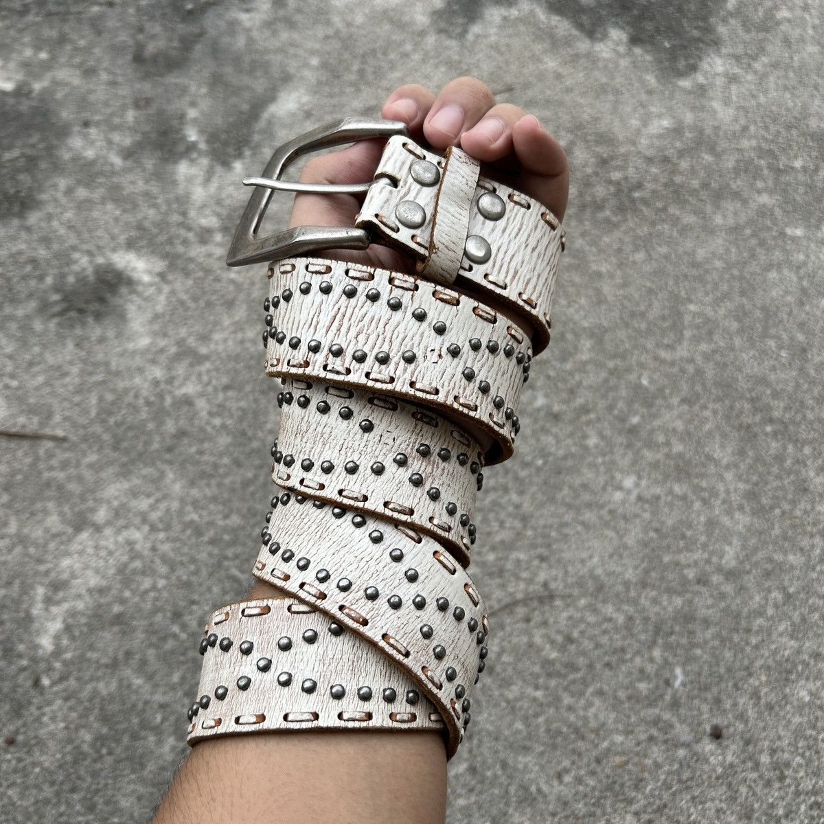Vintage Vintage studded leather belt (Kapital Style) Size ONE SIZE - 1 Thumbnail