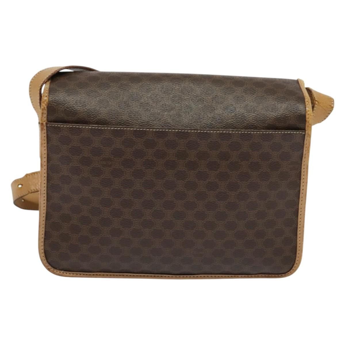 Celine CELINE Macadam Canvas Shoulder Bag Pvc Leather Brown Gold Size ONE SIZE - 3 Thumbnail