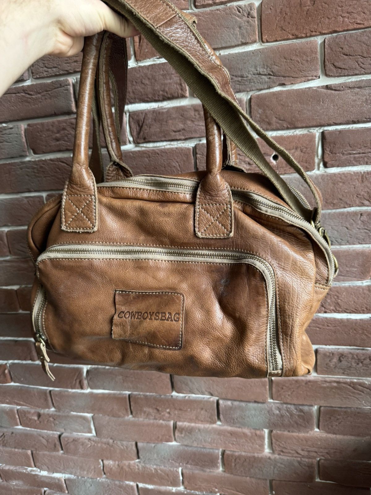 Genuine Leather Vintage Cowboysbag Leather Crossbody/Shoulder Big Bag Size ONE SIZE - 3 Thumbnail