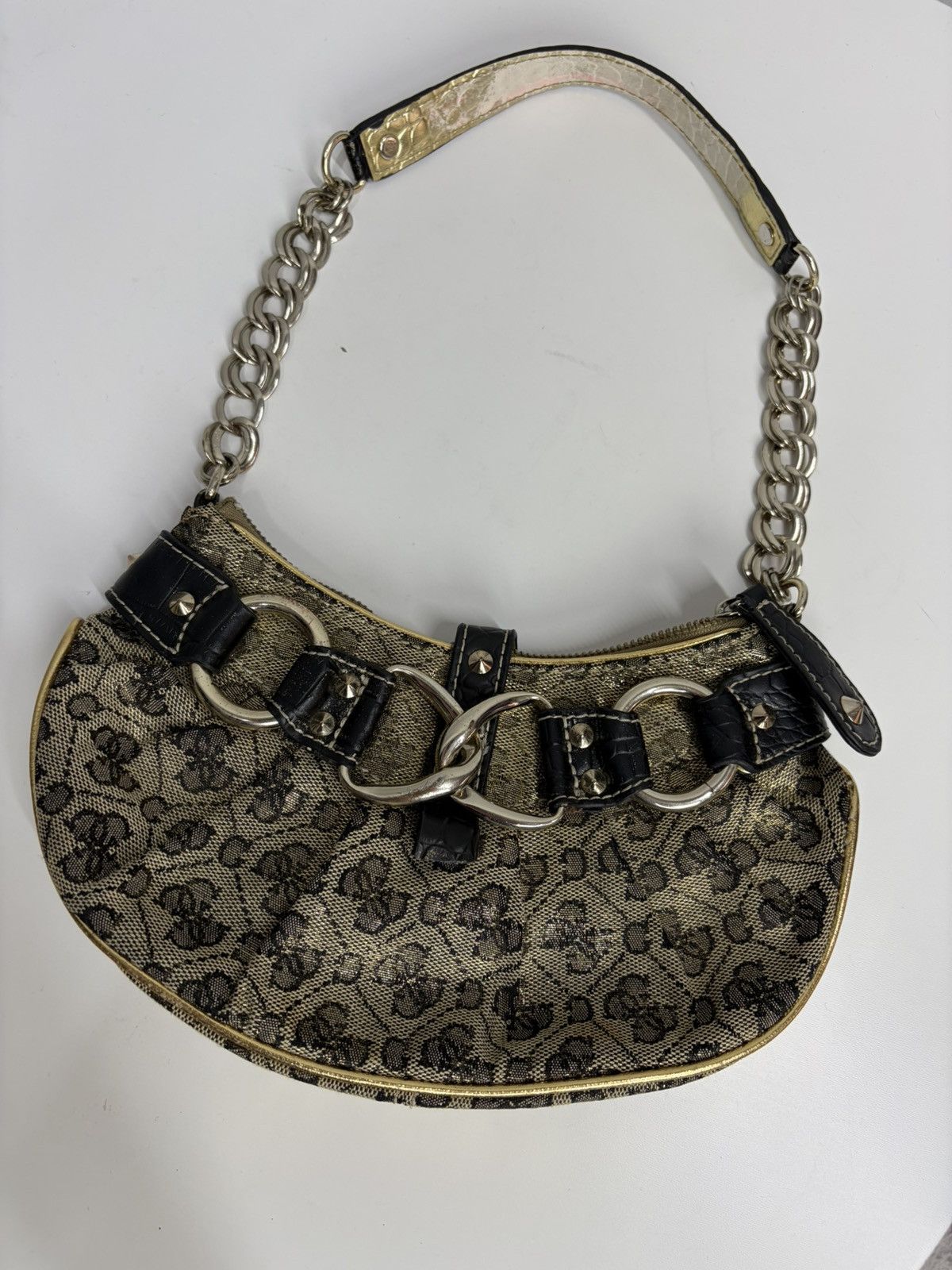 Archive Guess Gold Metal y2k Baguette Shoulder Mini Bag