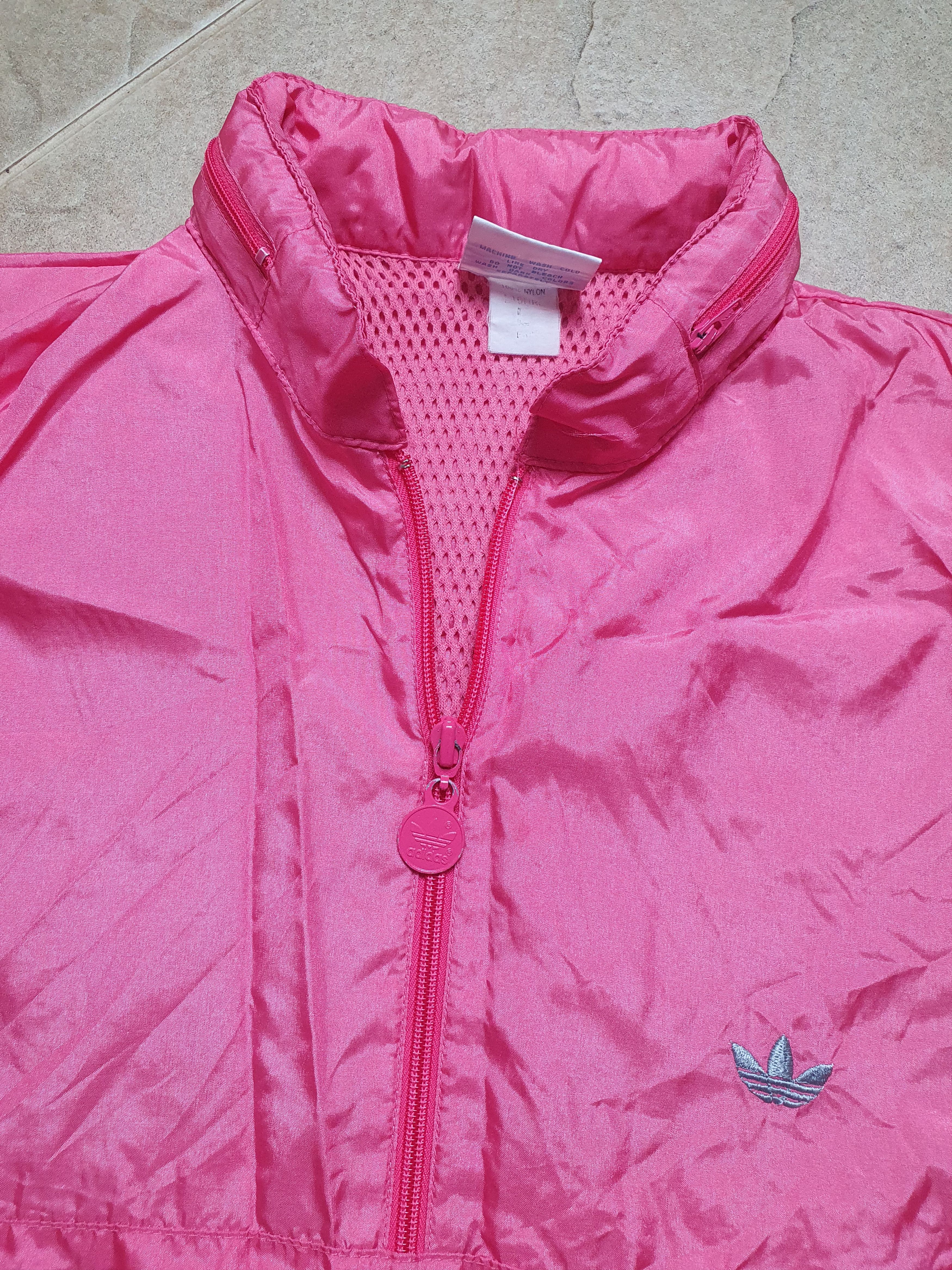 Adidas Vintage Women's 80s 90s Adidas Windbreaker Jacket Pink Size L / US 10 / IT 46 - 3 Thumbnail
