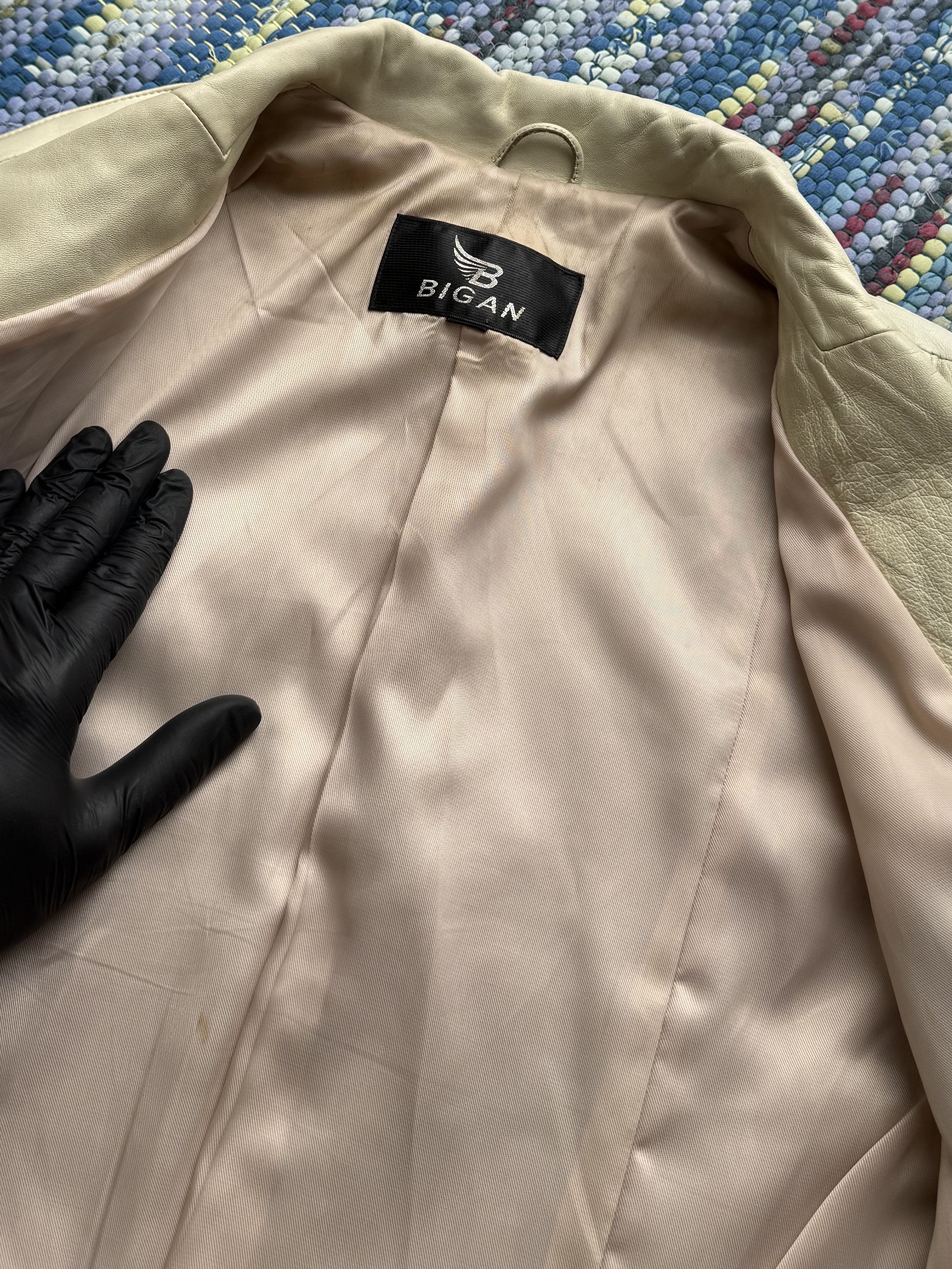 Vintage Vintage Genuine Cream Leather Jacket Tailored Smart Blazer Size L / US 10 / IT 46 - 9 Thumbnail