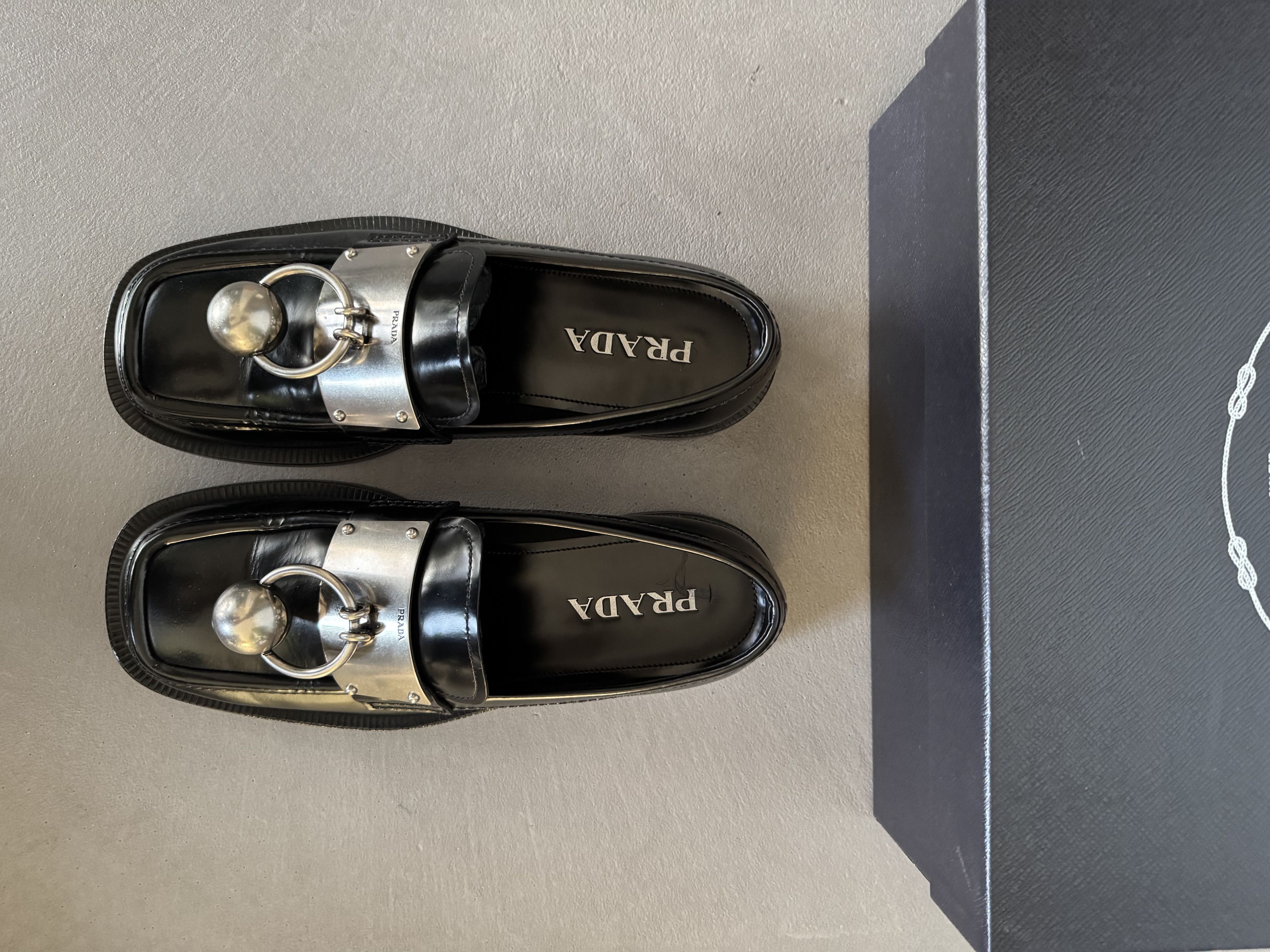 Prada PRADA Brushed Leather Loafers With Metal Ring, Runway FW 25 Size US 9 / EU 42 - 4 Thumbnail