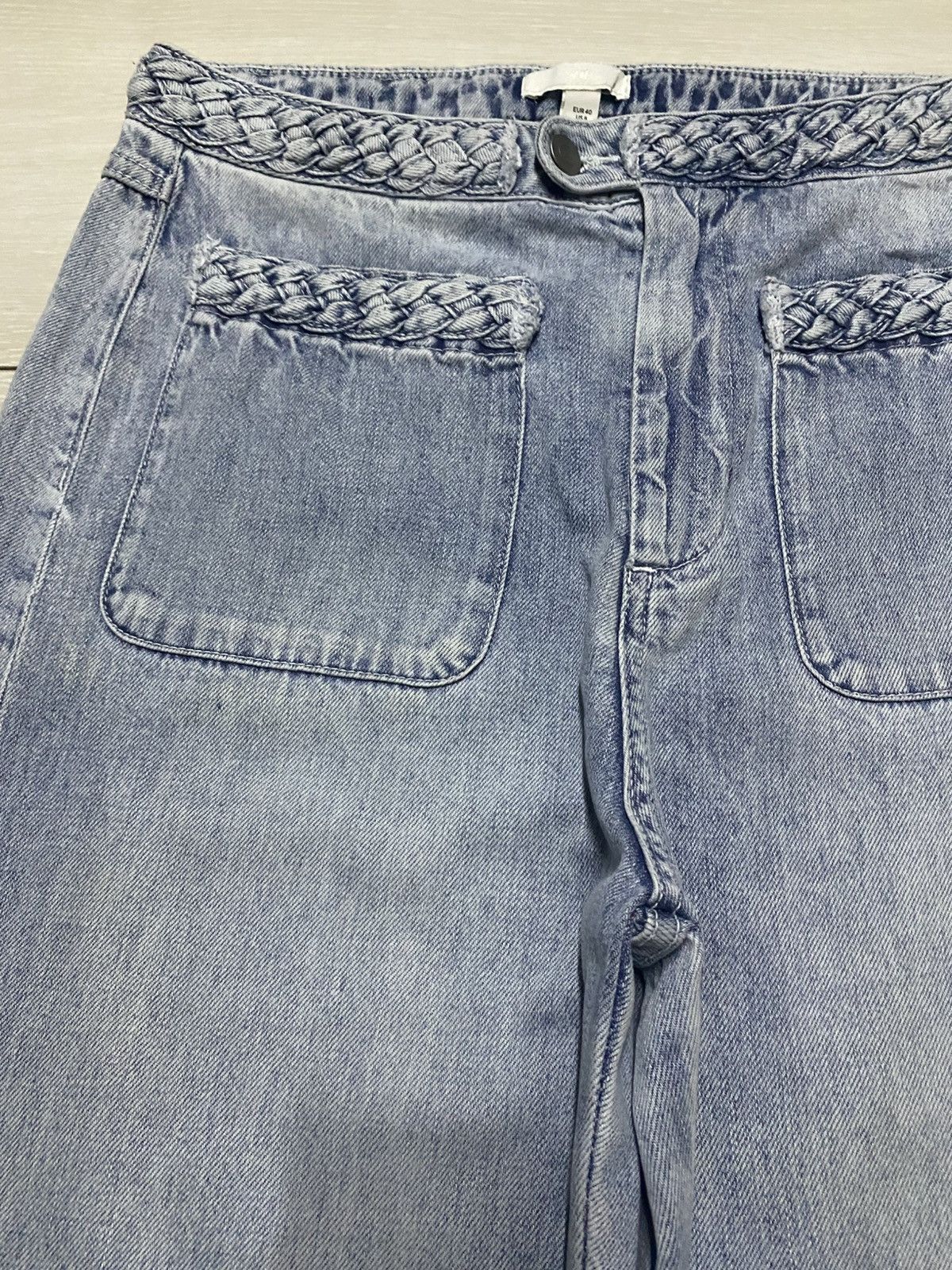 Japanese Brand H&M Bush Pants Light Wash Baggy Woman Size US 29 - 7 Thumbnail
