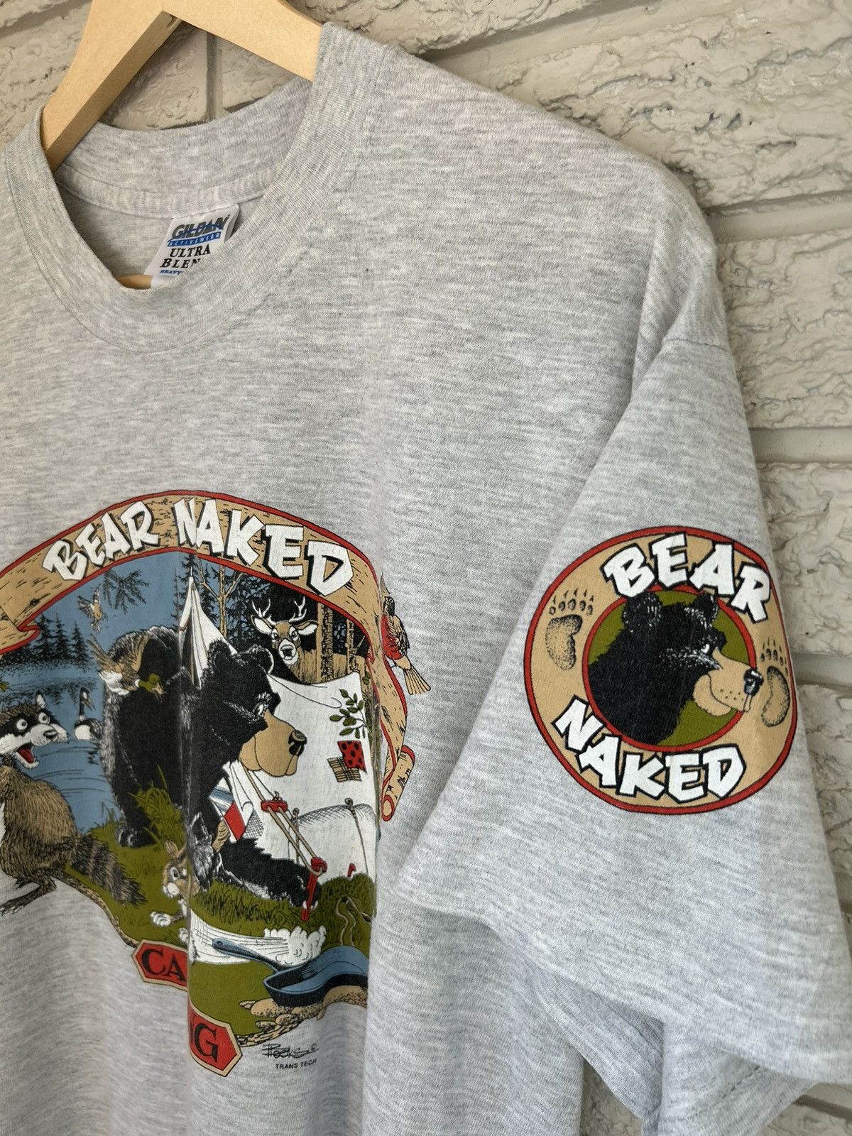 Vintage Vintage Funny Camping Animal T Shirt Size US L / EU 52-54 / 3 - 4 Thumbnail