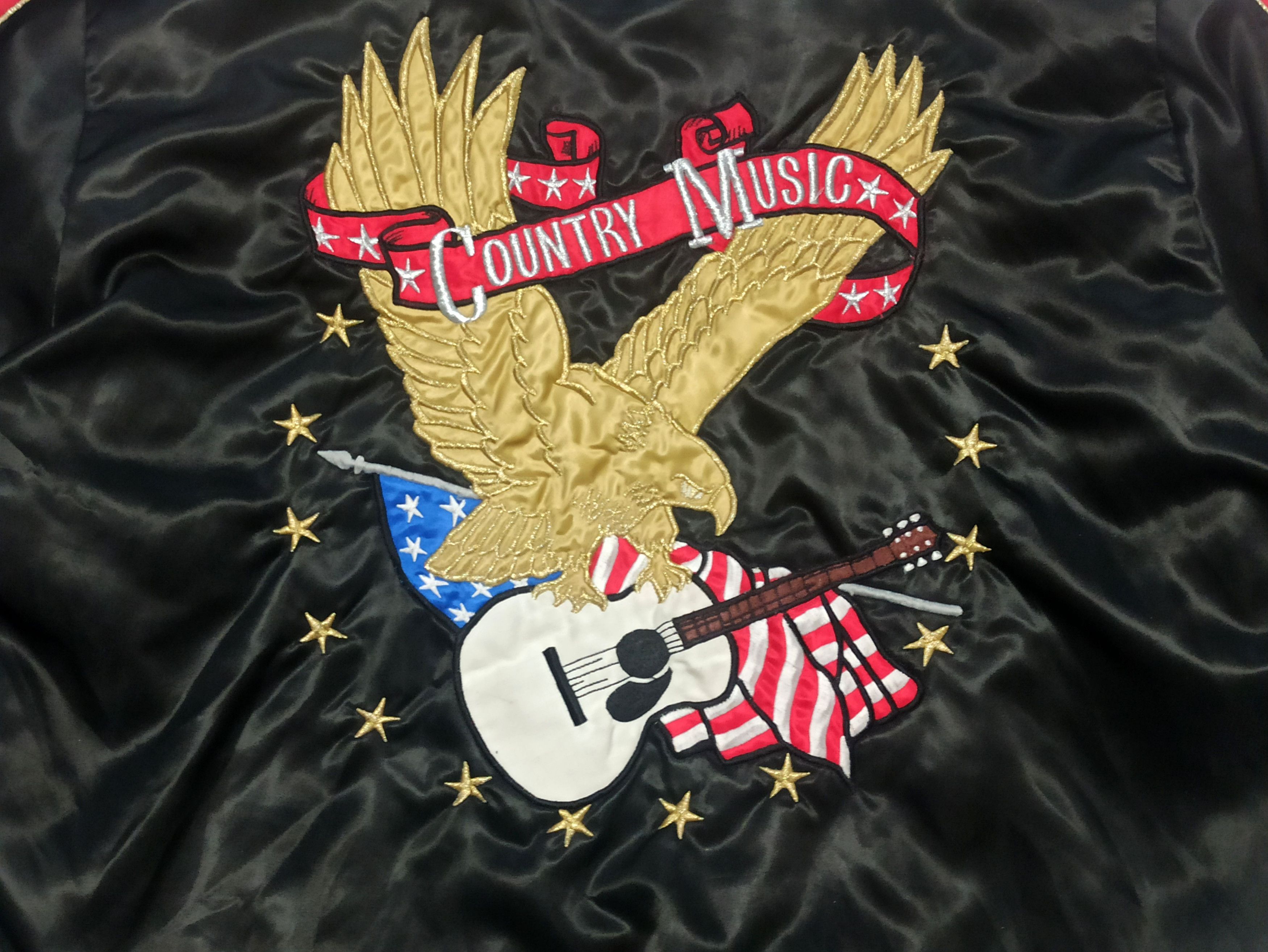 Other Johnny Cash Vintage 80s Gold Star Satin Bomber Jacket Size US XL / EU 56 / 4 - 5 Thumbnail